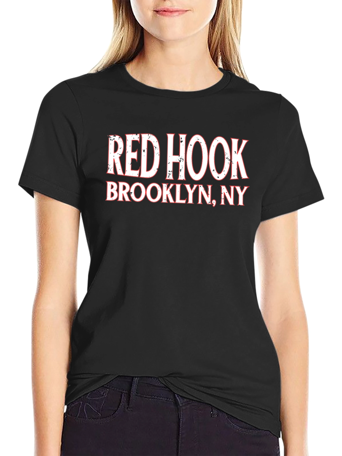 Red Hook Brooklyn NY Black Graphic T-Shirt