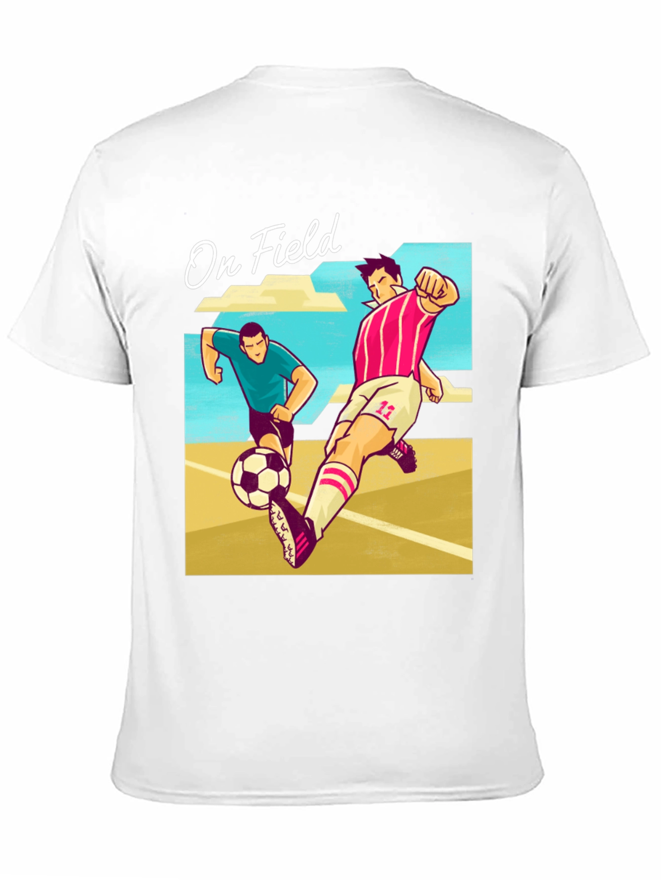 On Field Graphic T-Shirt | Soccer Players Cartoon Print