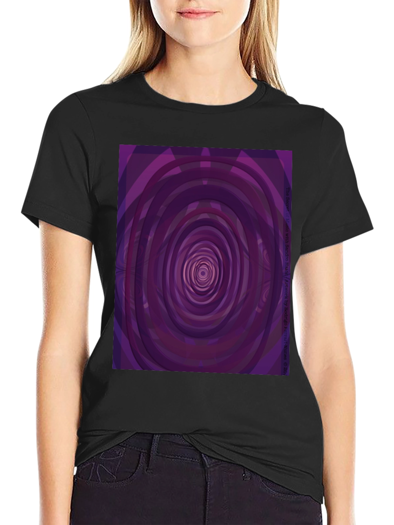 Hypnotic Purple Swirl T-Shirt - Modern Abstract Design