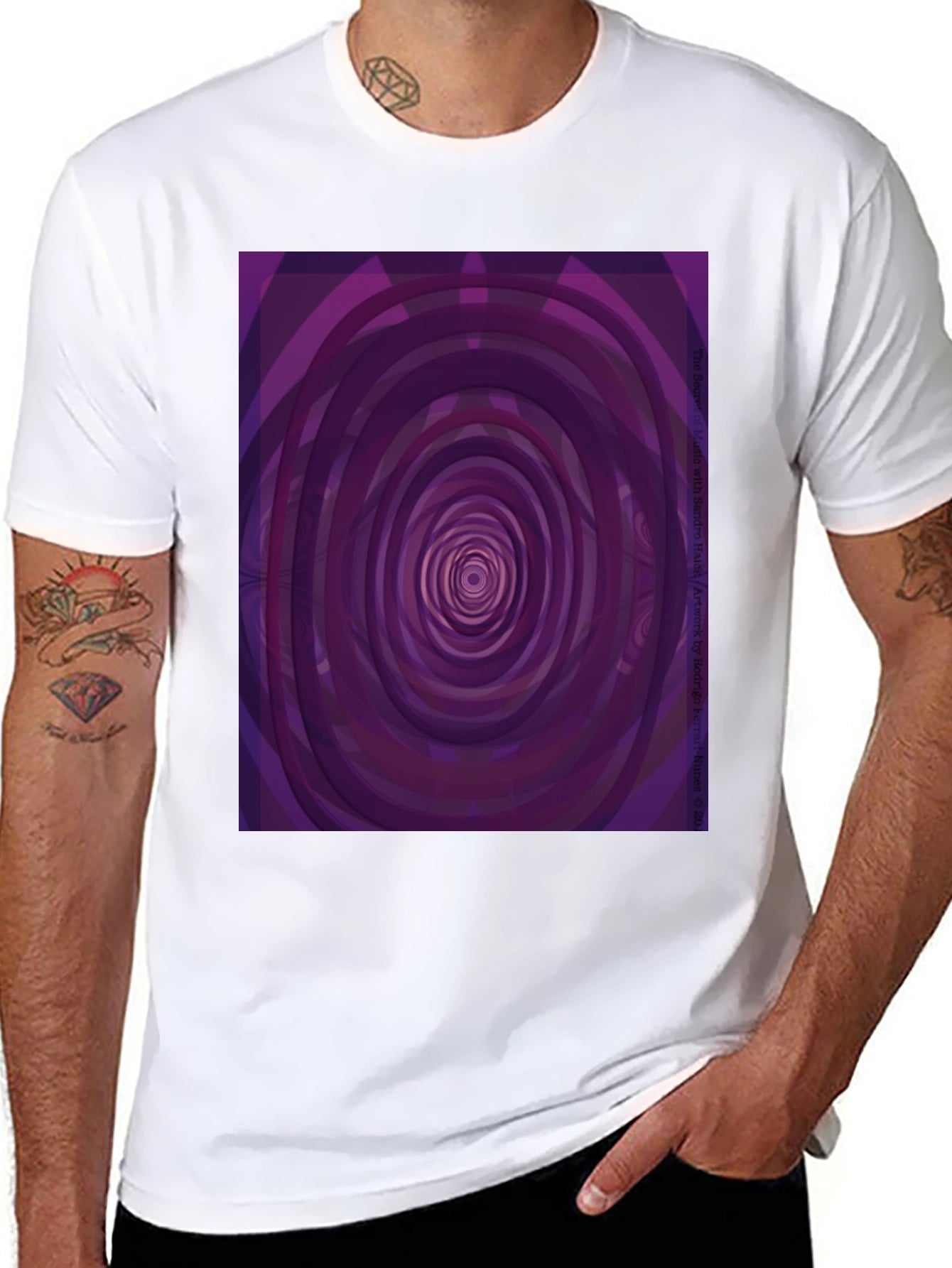 Hypnotic Purple Swirl T-Shirt - Modern Abstract Design