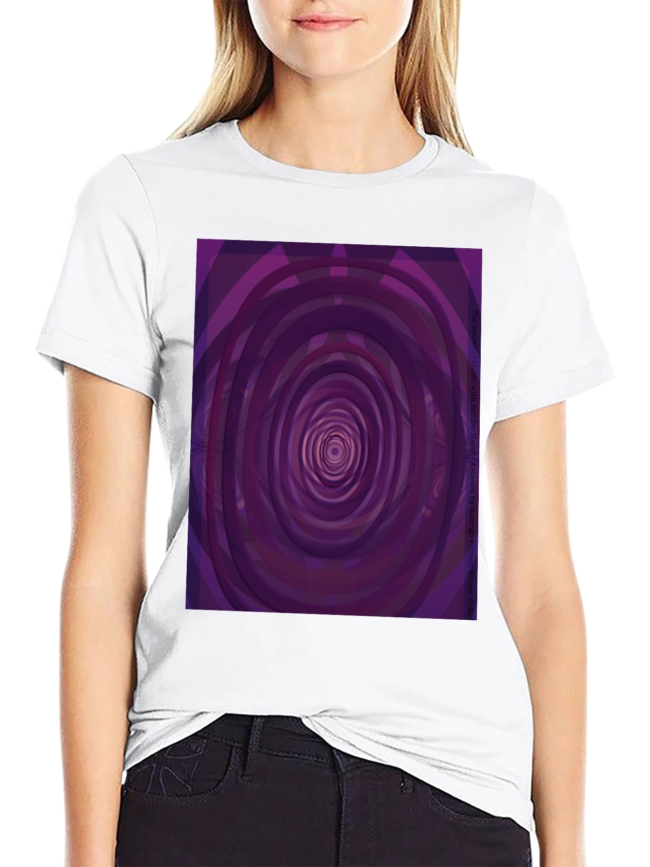 Hypnotic Purple Swirl T-Shirt - Modern Abstract Design