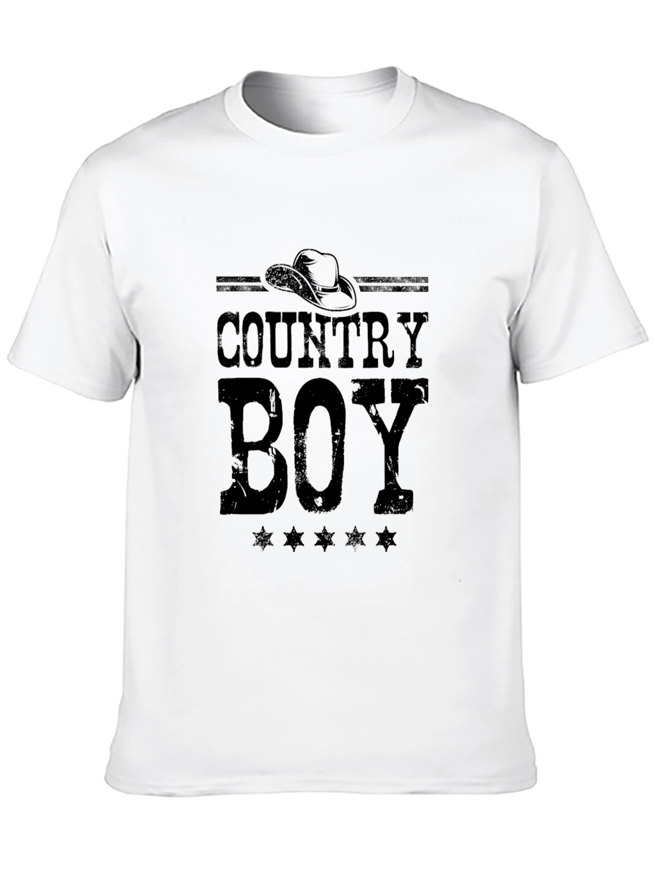 Country Boy Graphic Print Black T-Shirt