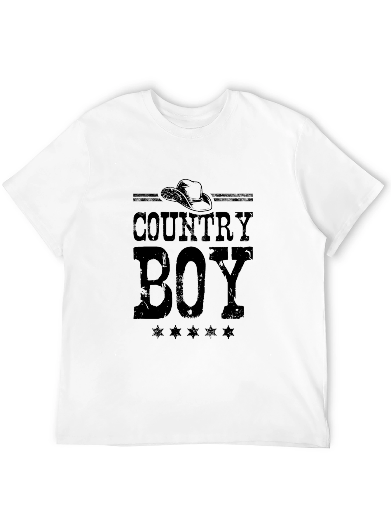 Country Boy Graphic Print Black T-Shirt