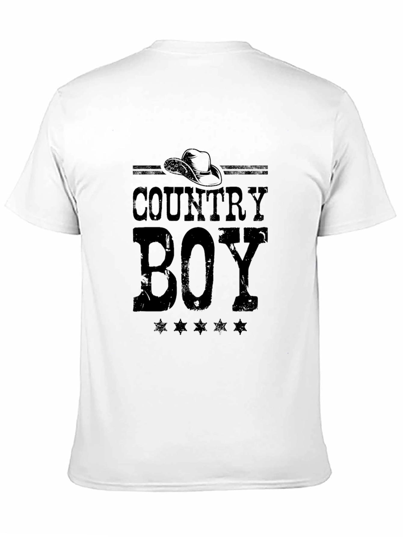 Country Boy Graphic Print Black T-Shirt