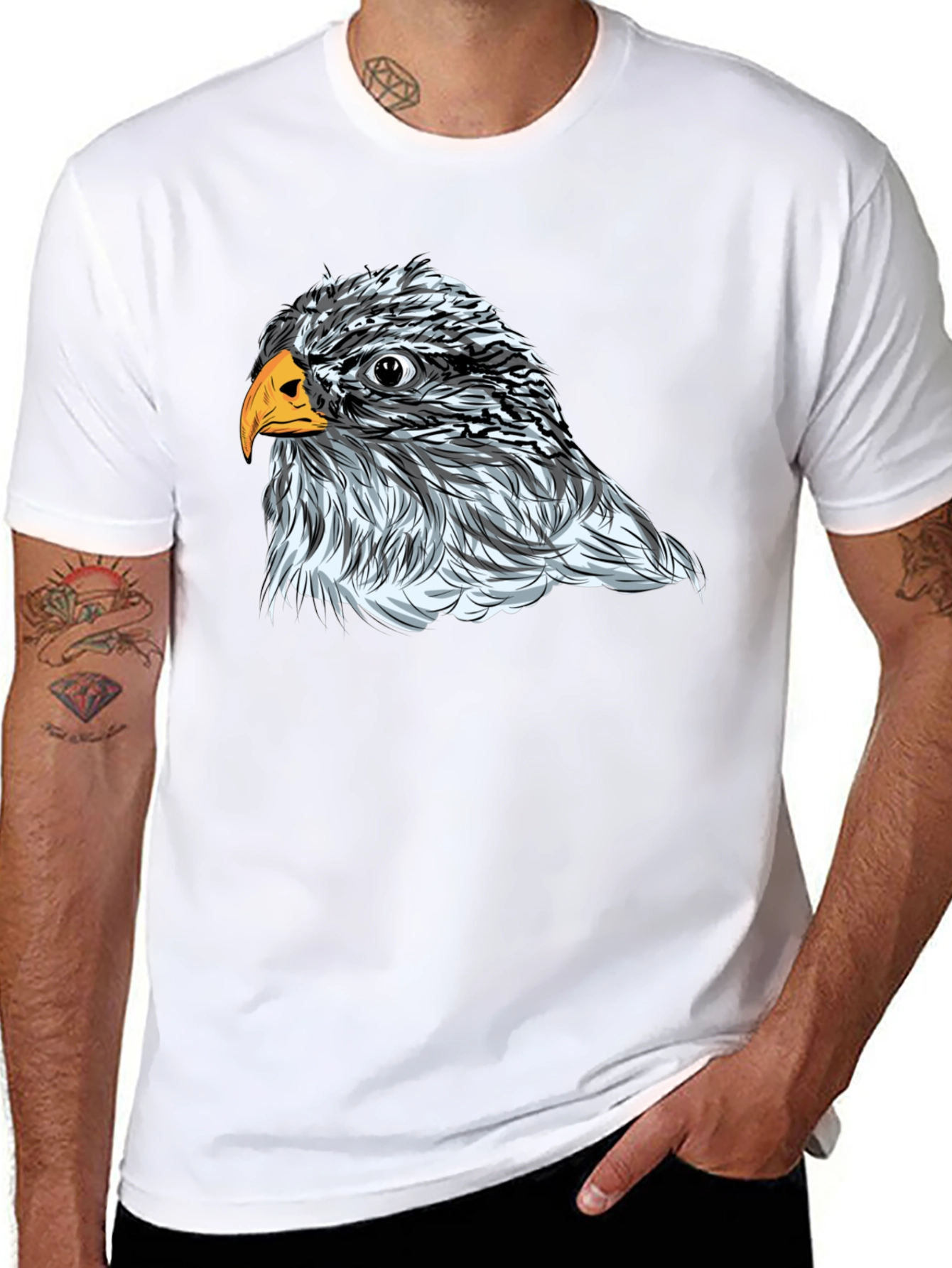 Eagle Graphic Print Mens Black T-Shirt