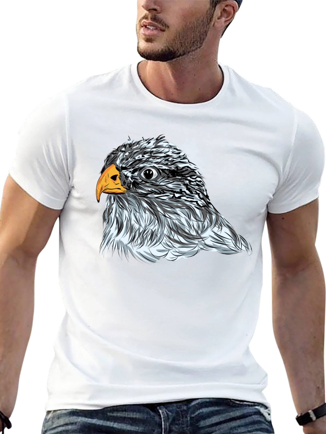 Eagle Graphic Print Mens Black T-Shirt