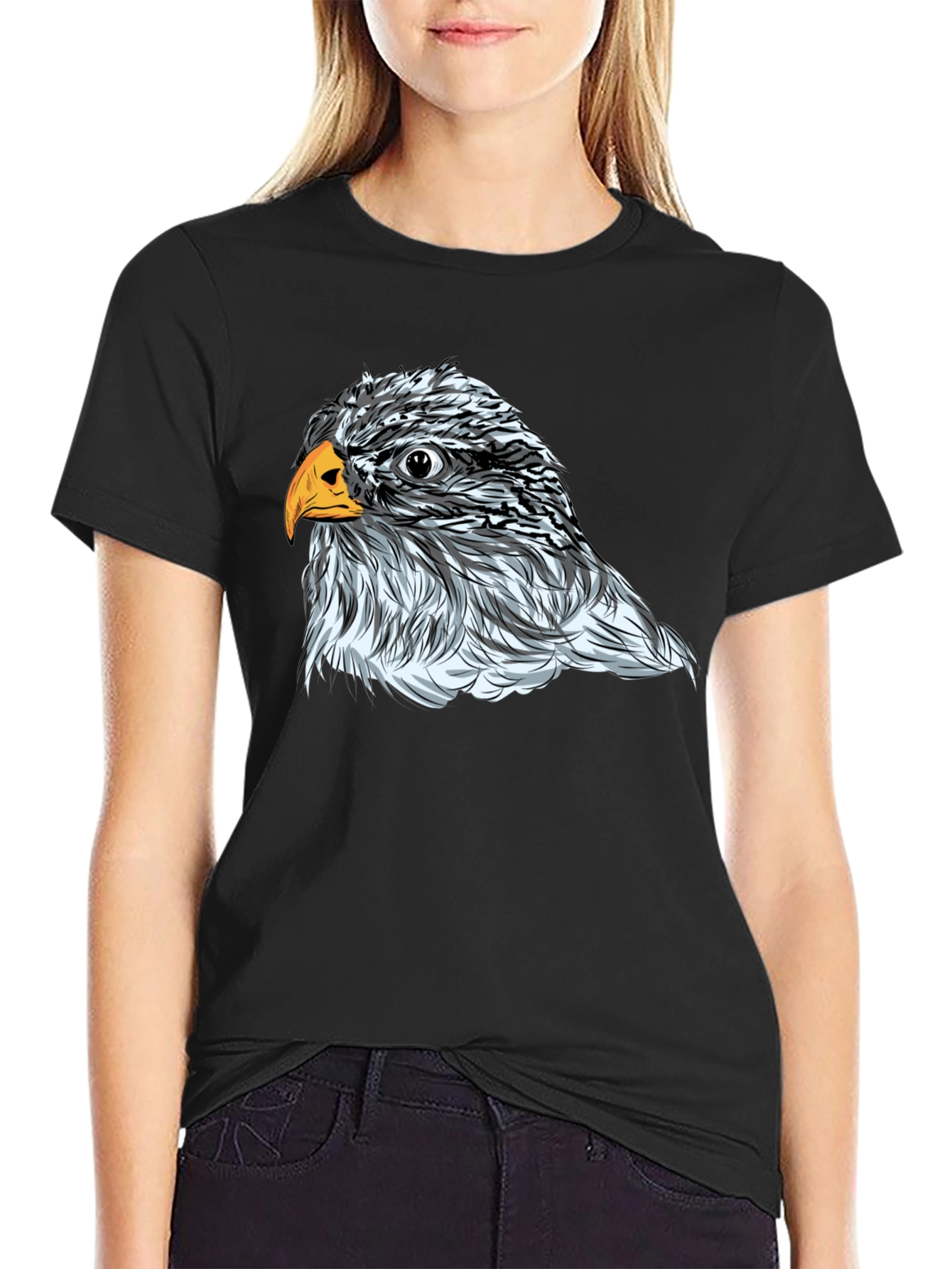 Eagle Graphic Print Mens Black T-Shirt