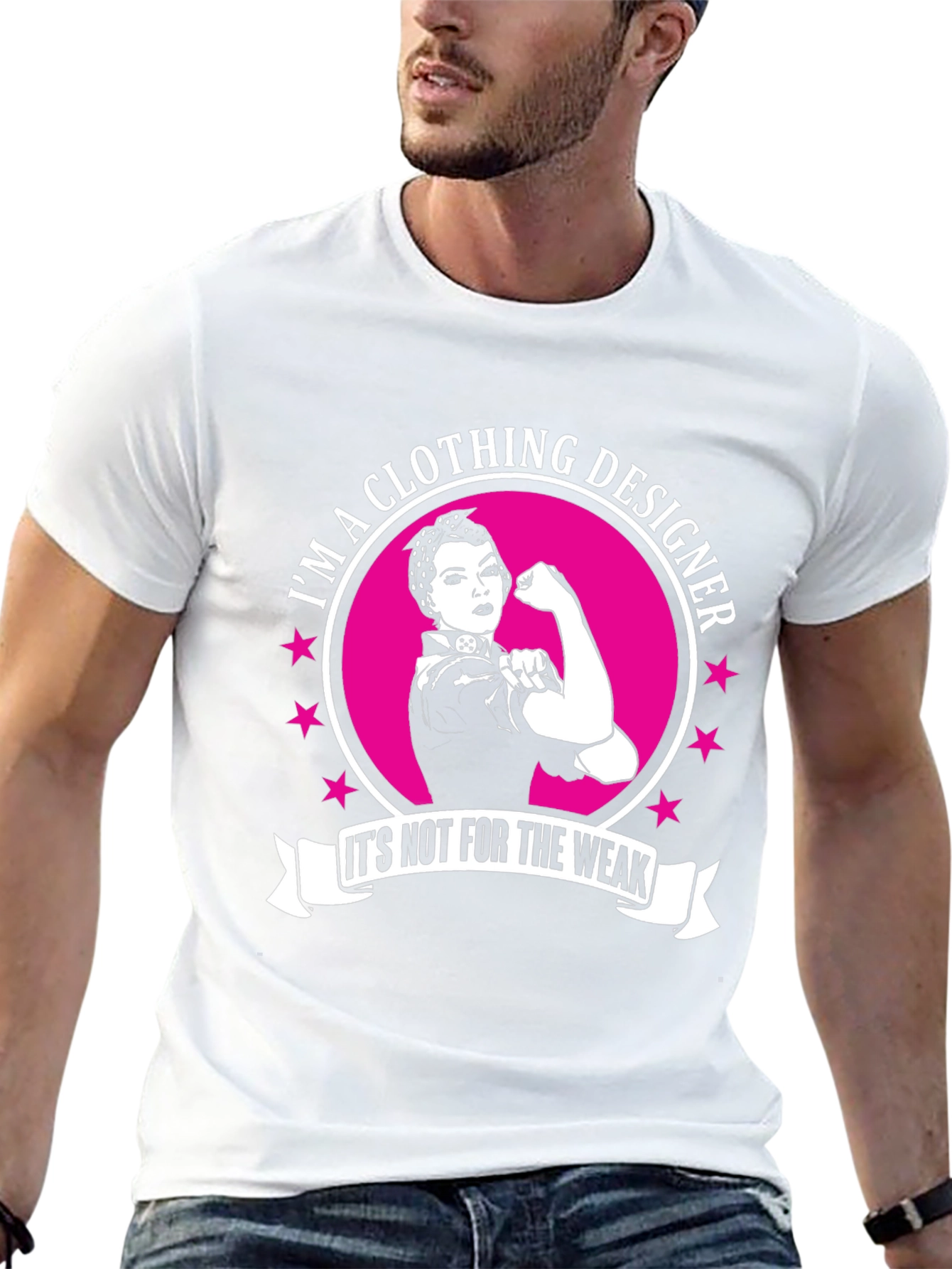 Clothing Designer Strong Woman Black T-Shirt