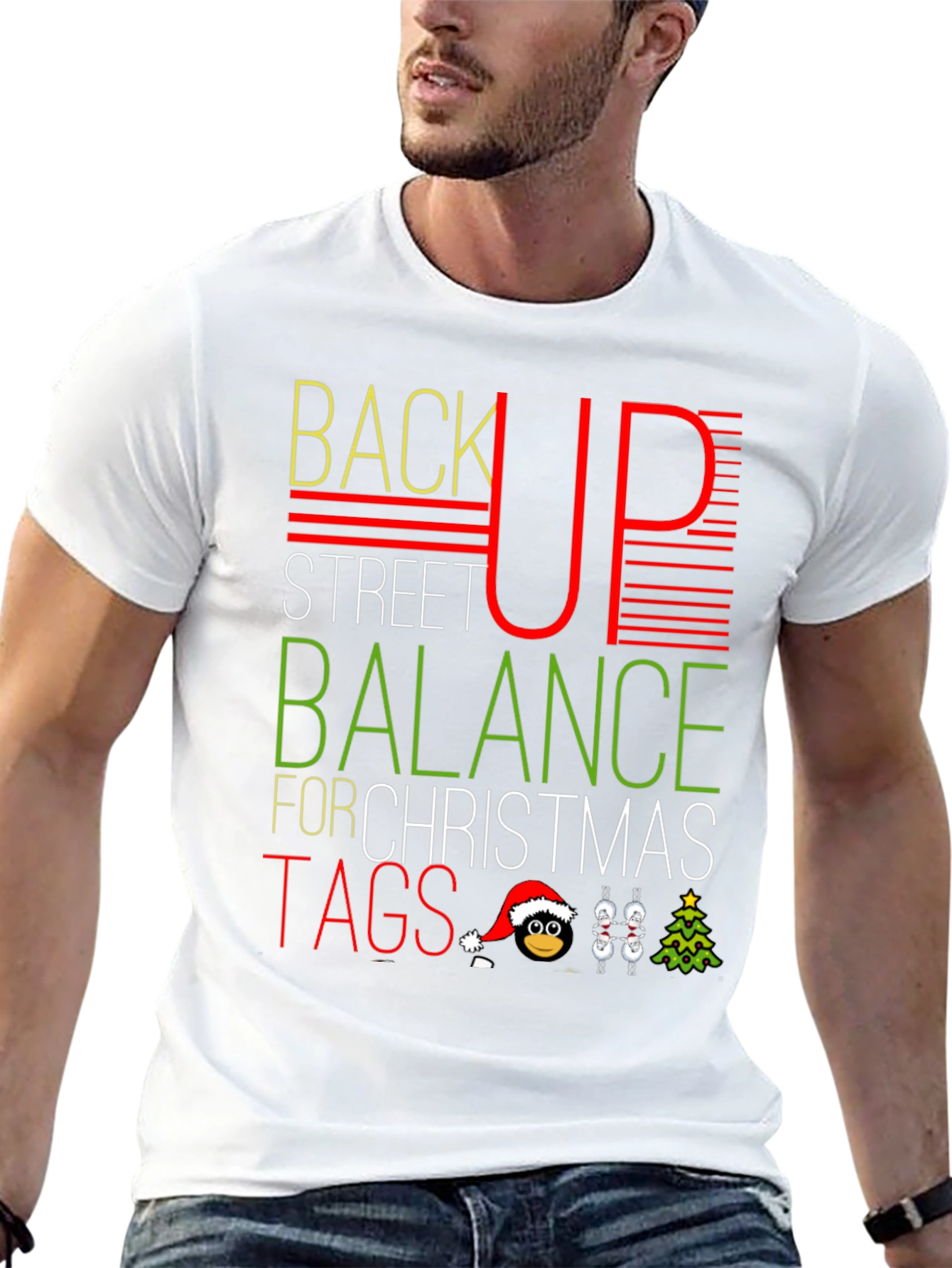 Funny Christmas T-Shirt: Back Up Street Balance