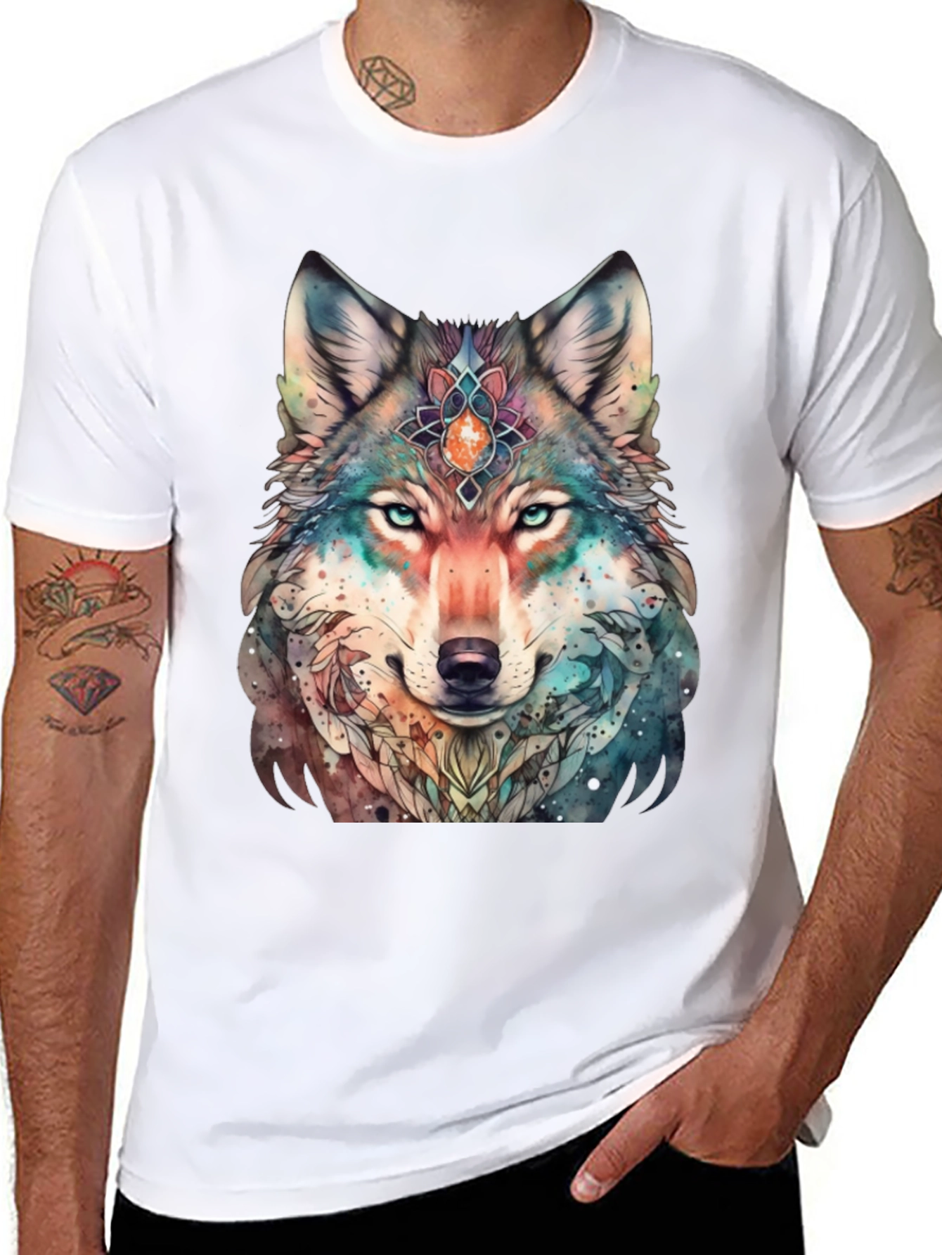 Wolf Spirit T-Shirt - Artistic Animal Design