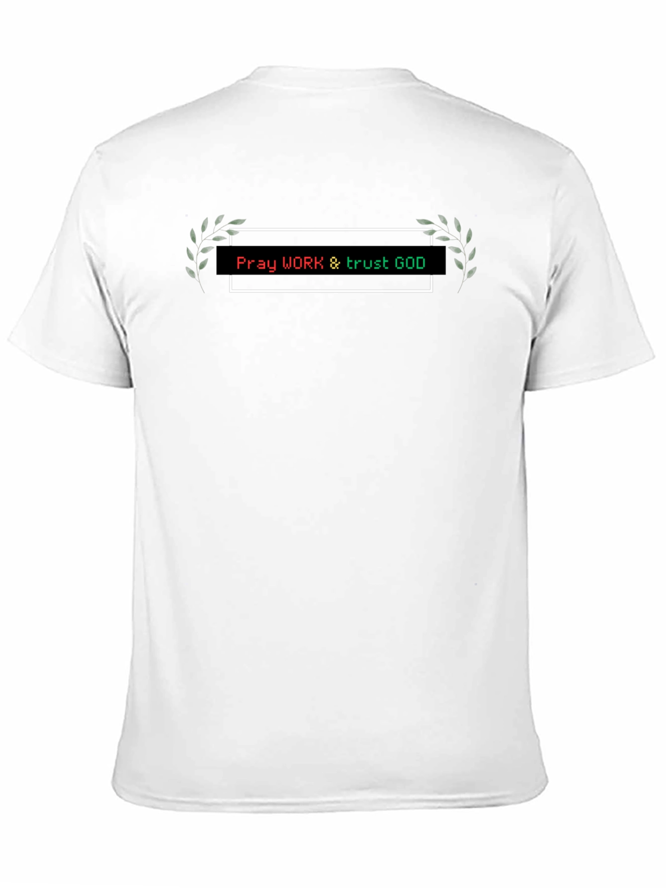 Pray Work Trust God T-Shirt Black Cotton Blend