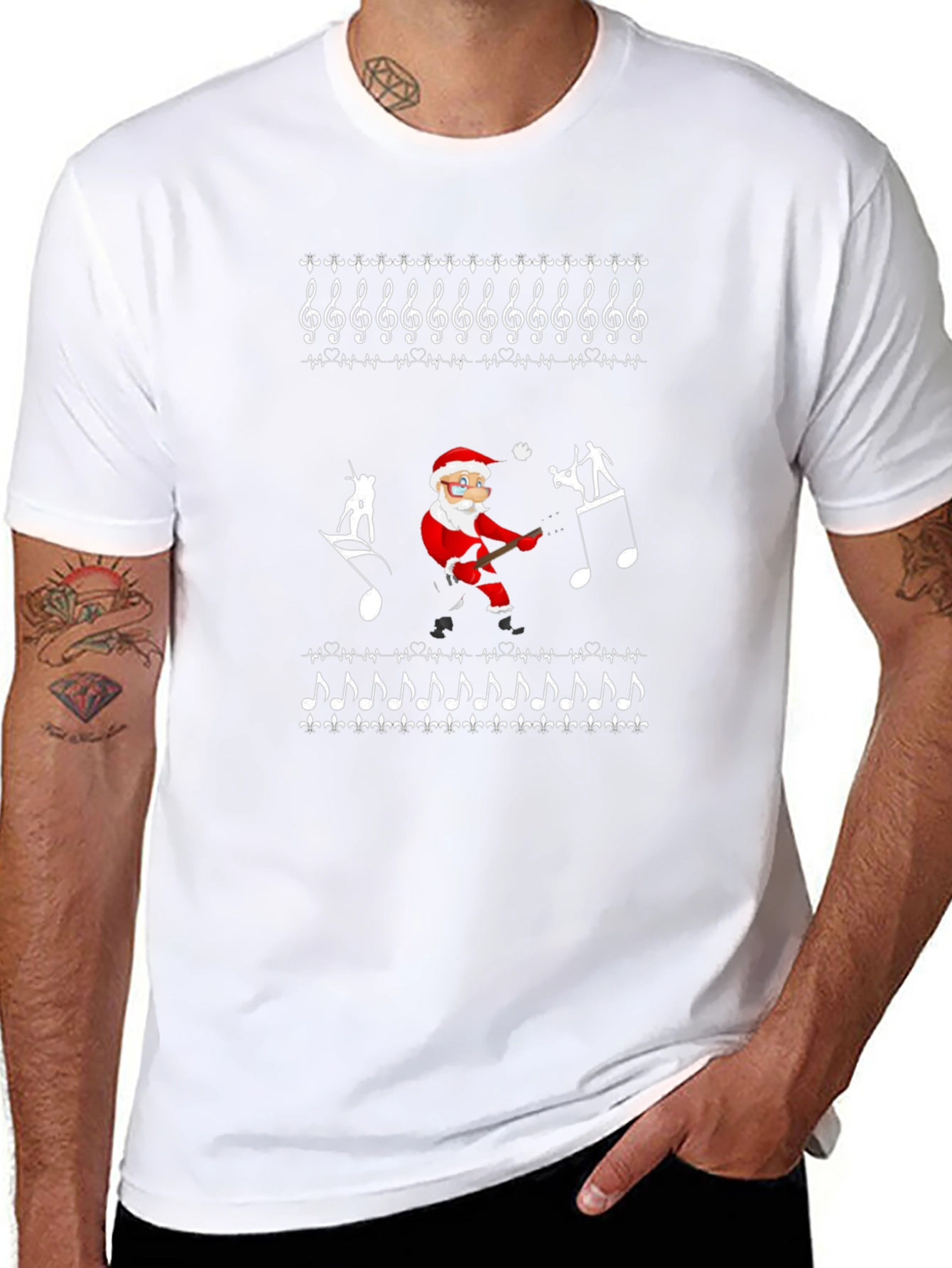 Music Santa Ugly Christmas T-Shirt