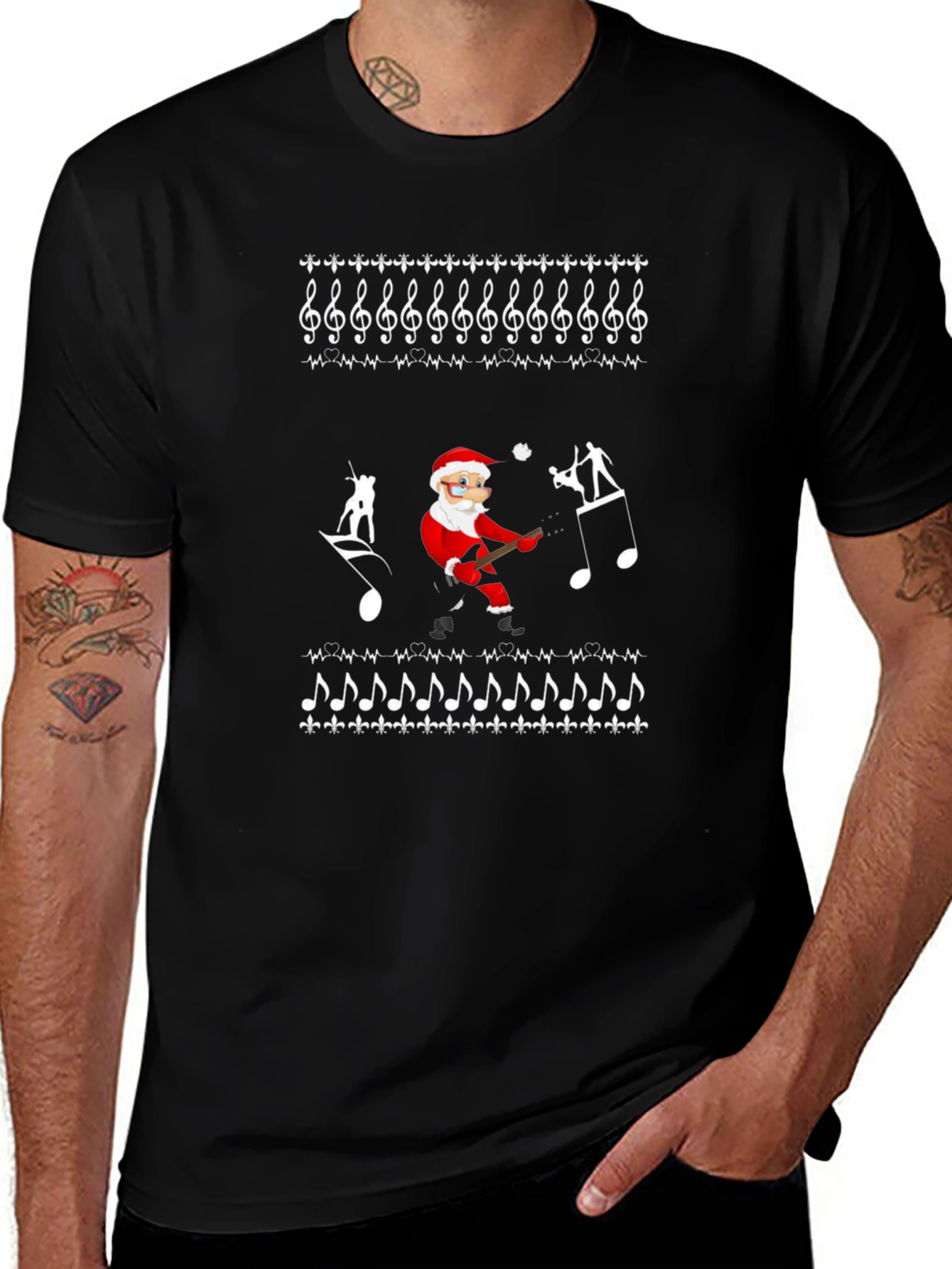 Music Santa Ugly Christmas T-Shirt