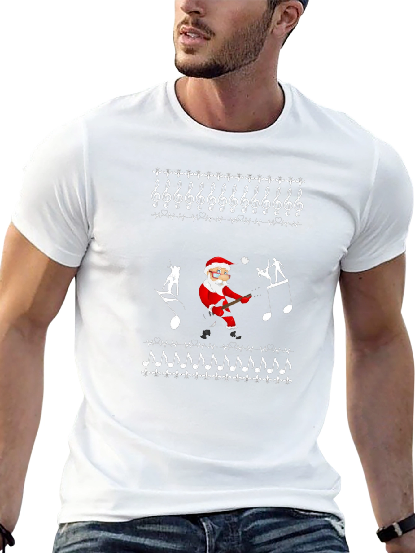 Music Santa Ugly Christmas T-Shirt