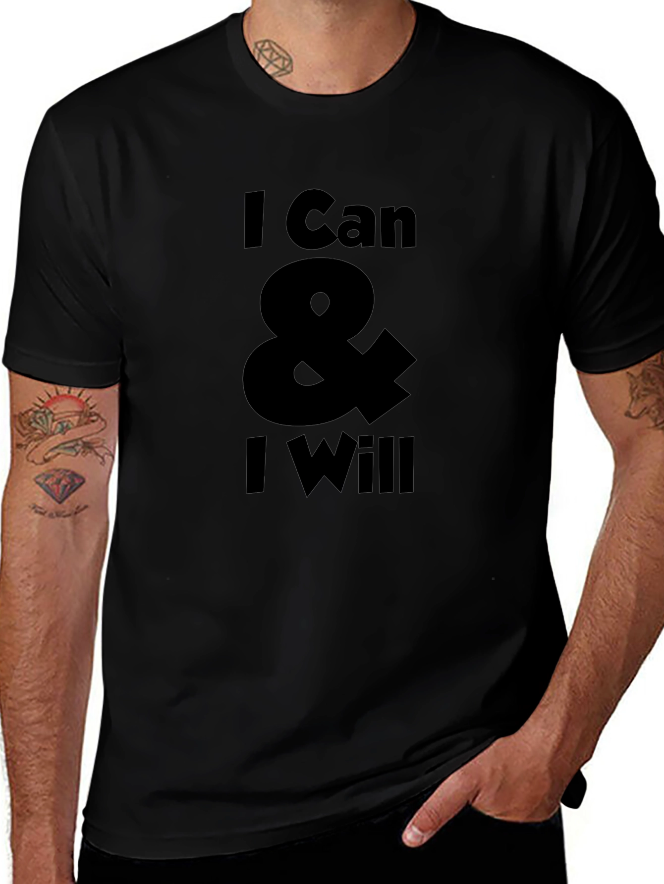 I Can & I Will Black Graphic T-Shirt