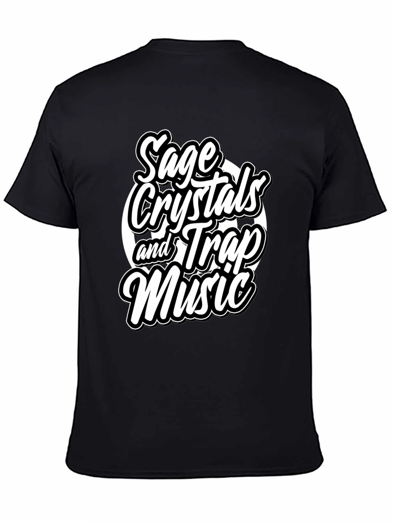 Sage Crystals and Trap Music Black T-Shirt
