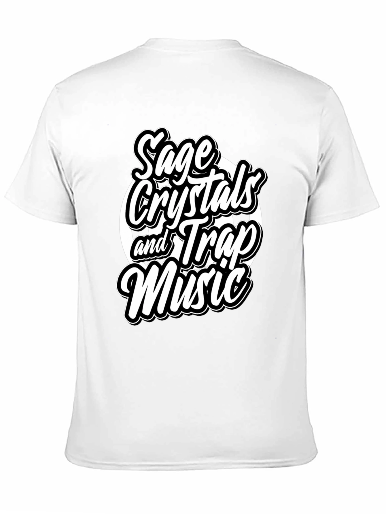 Sage Crystals and Trap Music Black T-Shirt