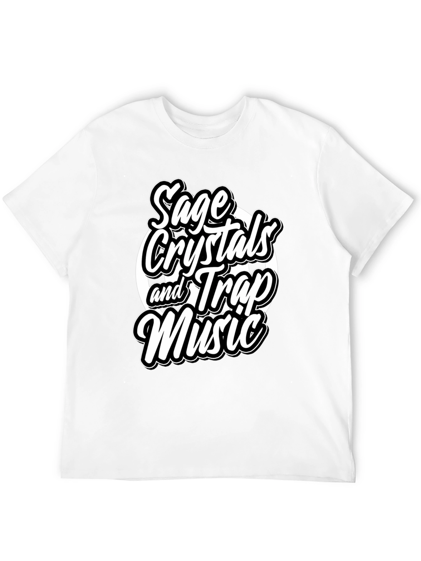 Sage Crystals and Trap Music Black T-Shirt