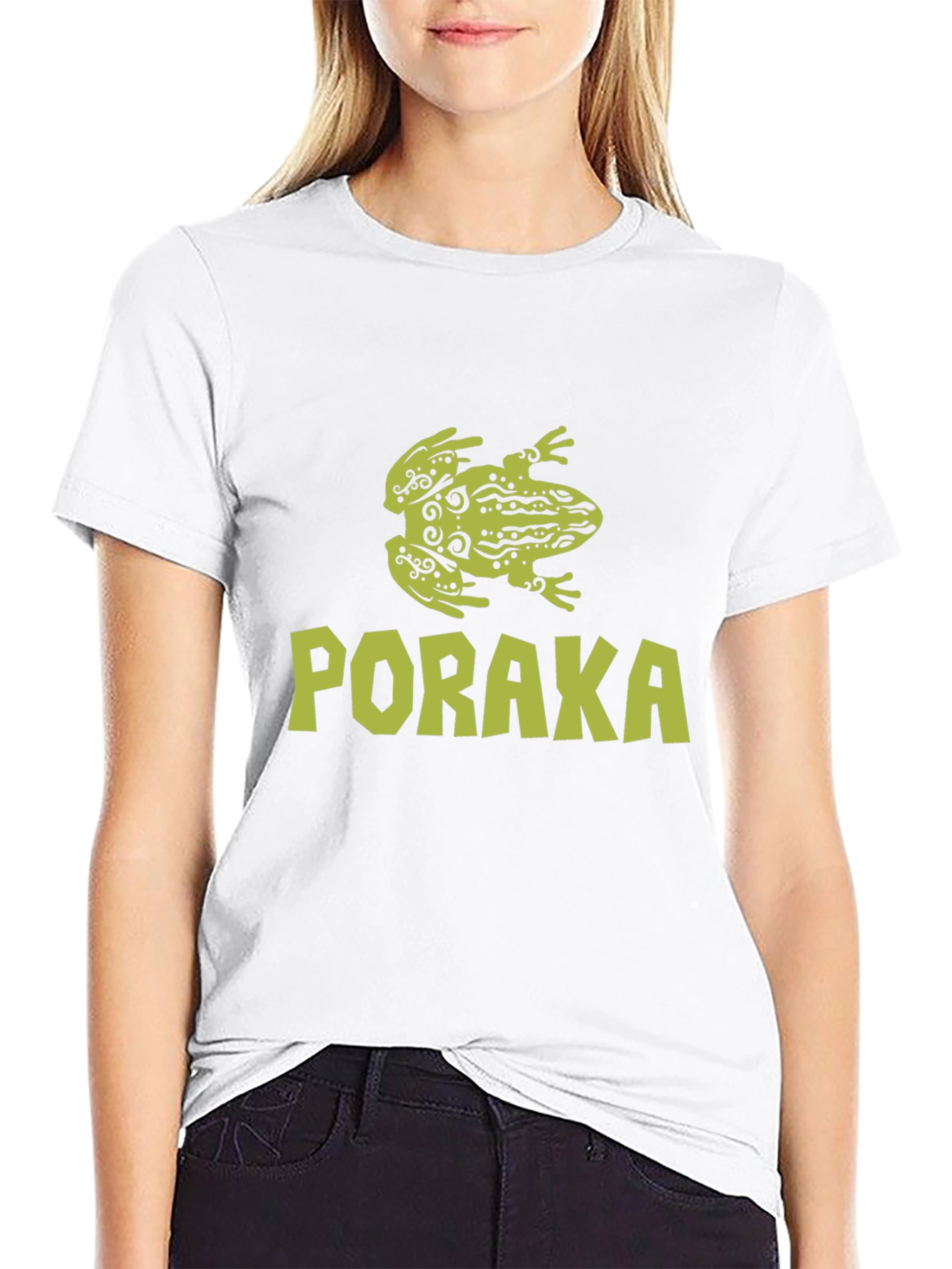 Poraka Frog Graphic Black T-Shirt