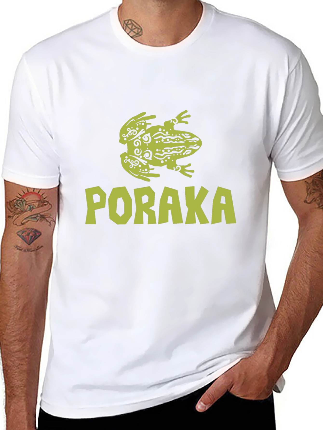 Poraka Frog Graphic Black T-Shirt