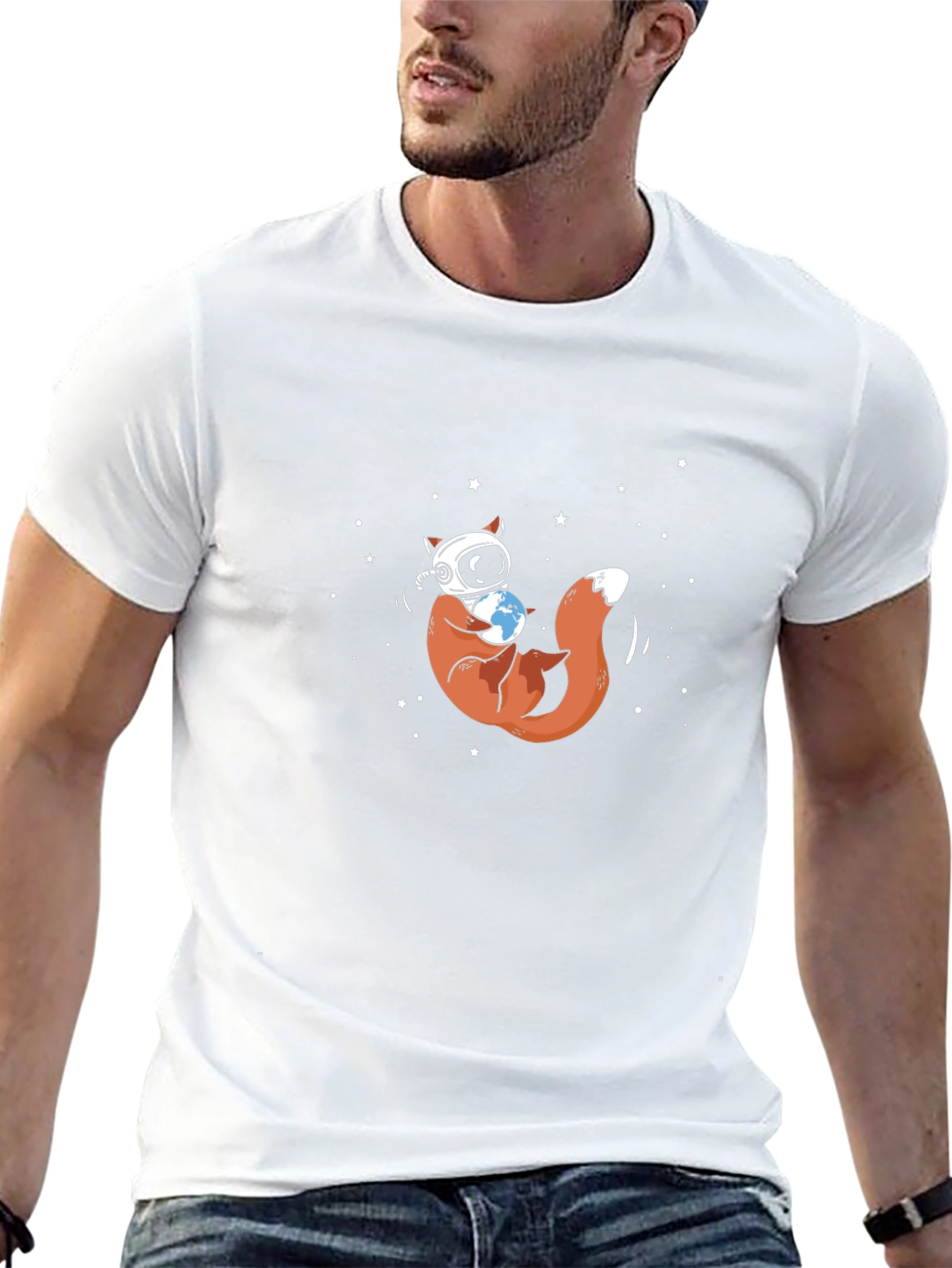 Astronaut Fox Graphic Tee - Space Explorer Design