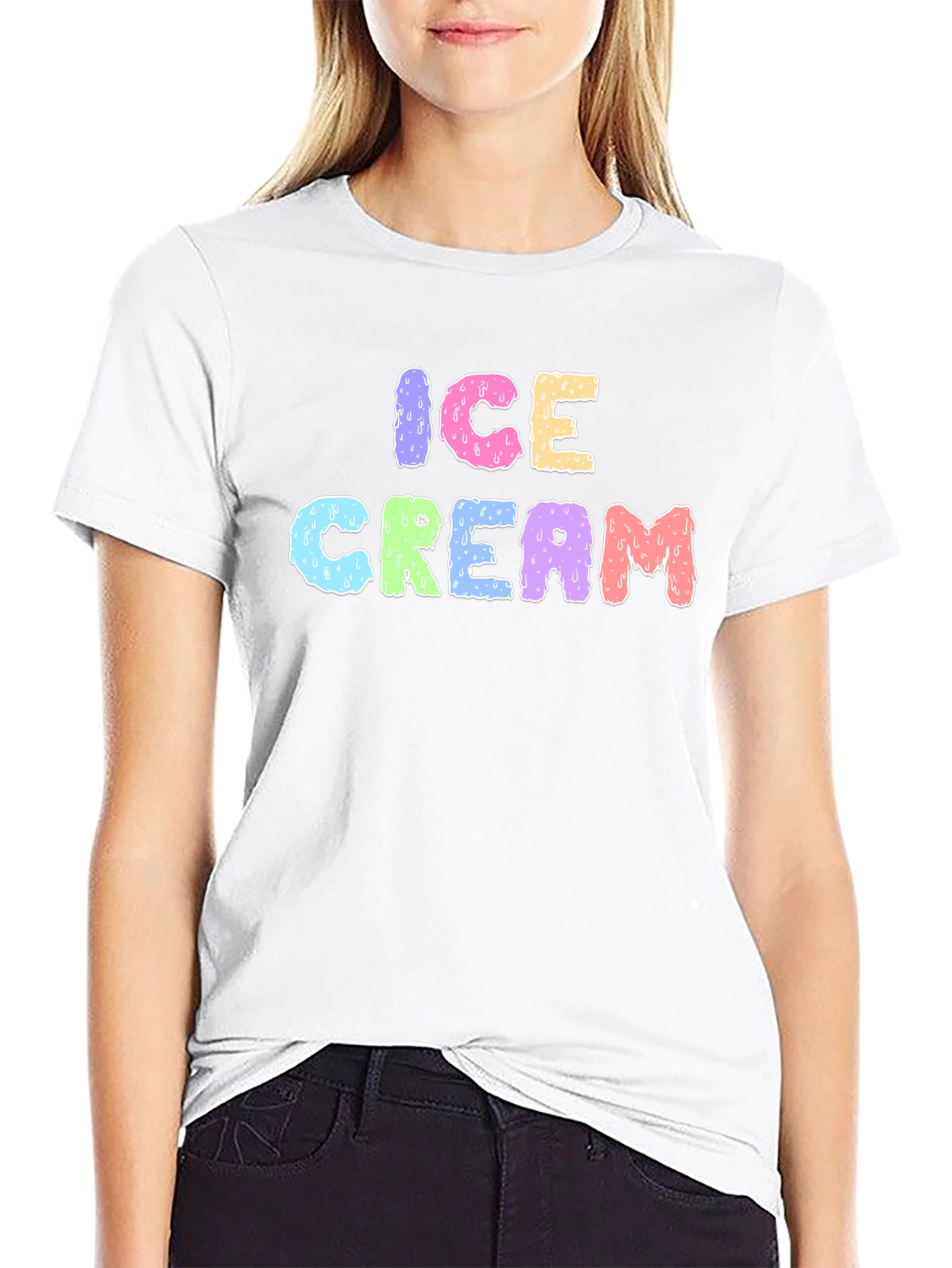 Ice Cream Graphic Black T-Shirt