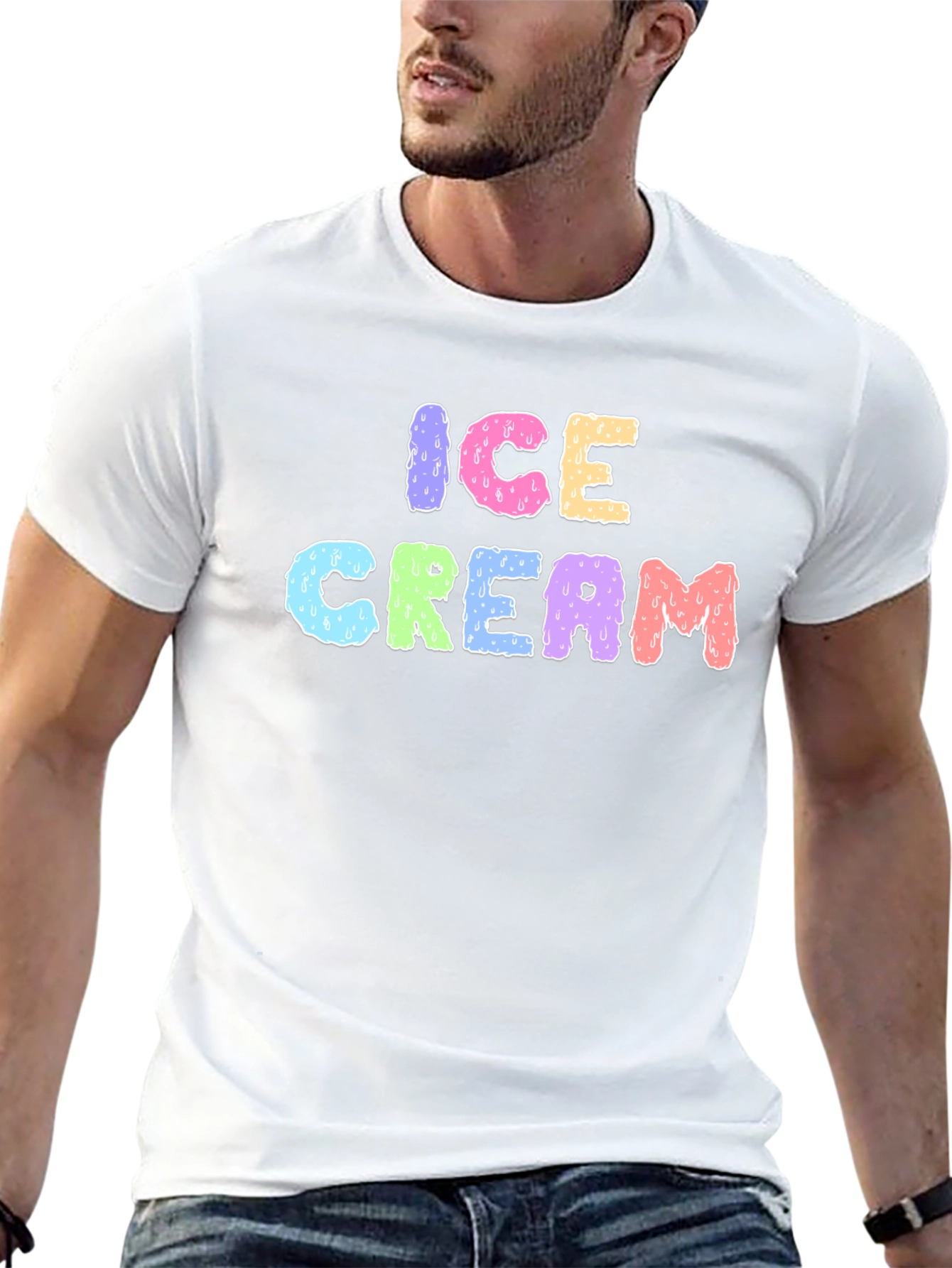Ice Cream Graphic Black T-Shirt