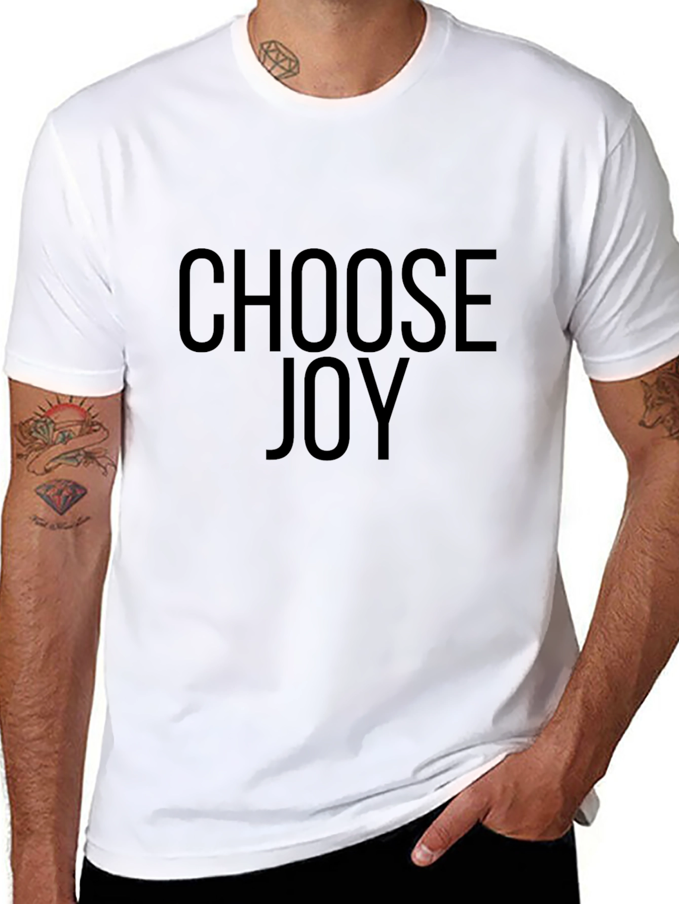 Choose Joy Black Graphic Tee - Motivational Shirt