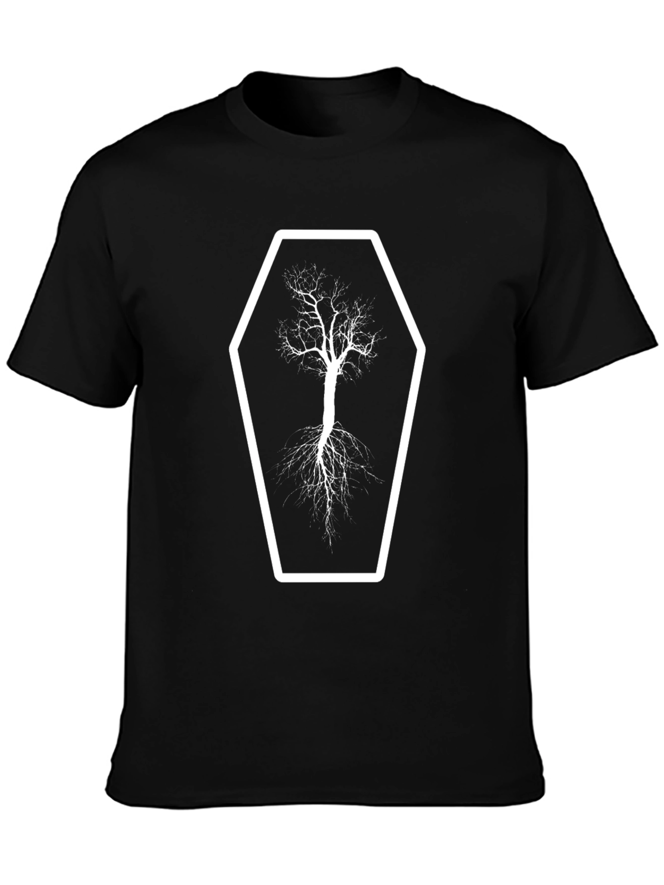 Tree Coffin Graphic Tee - Unisex Black T-Shirt