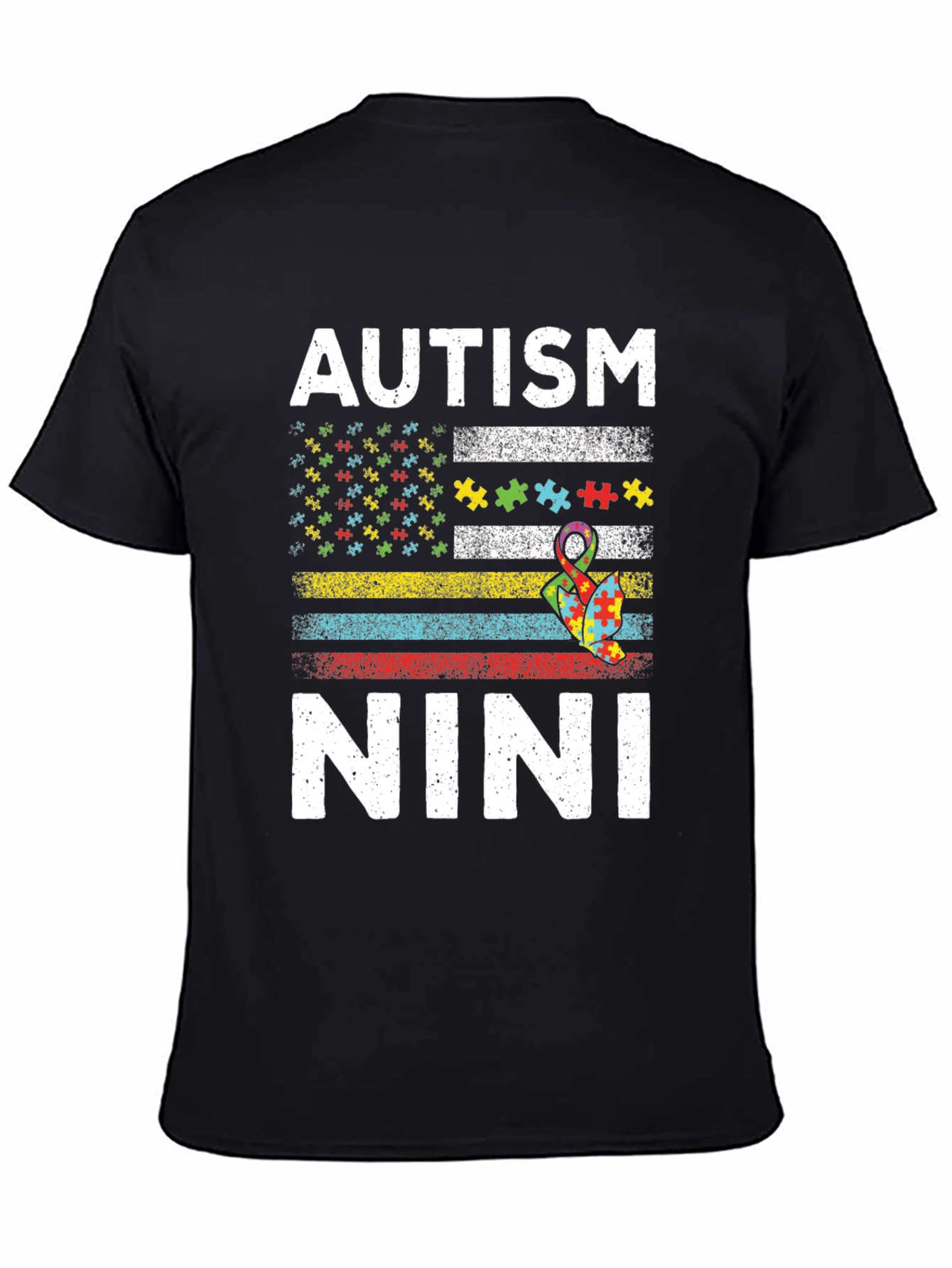 Autism Nini Puzzle Flag T-Shirt