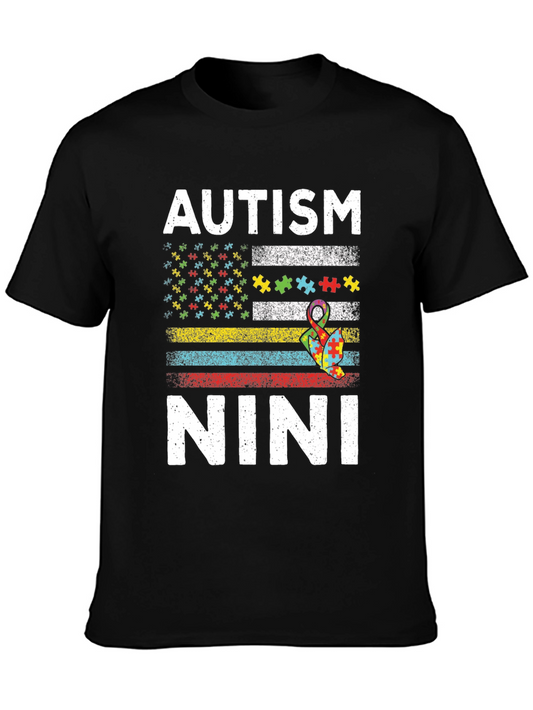 Autism Nini Puzzle Flag T-Shirt
