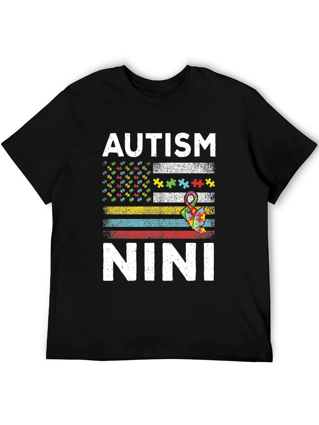 Autism Nini Puzzle Flag T-Shirt
