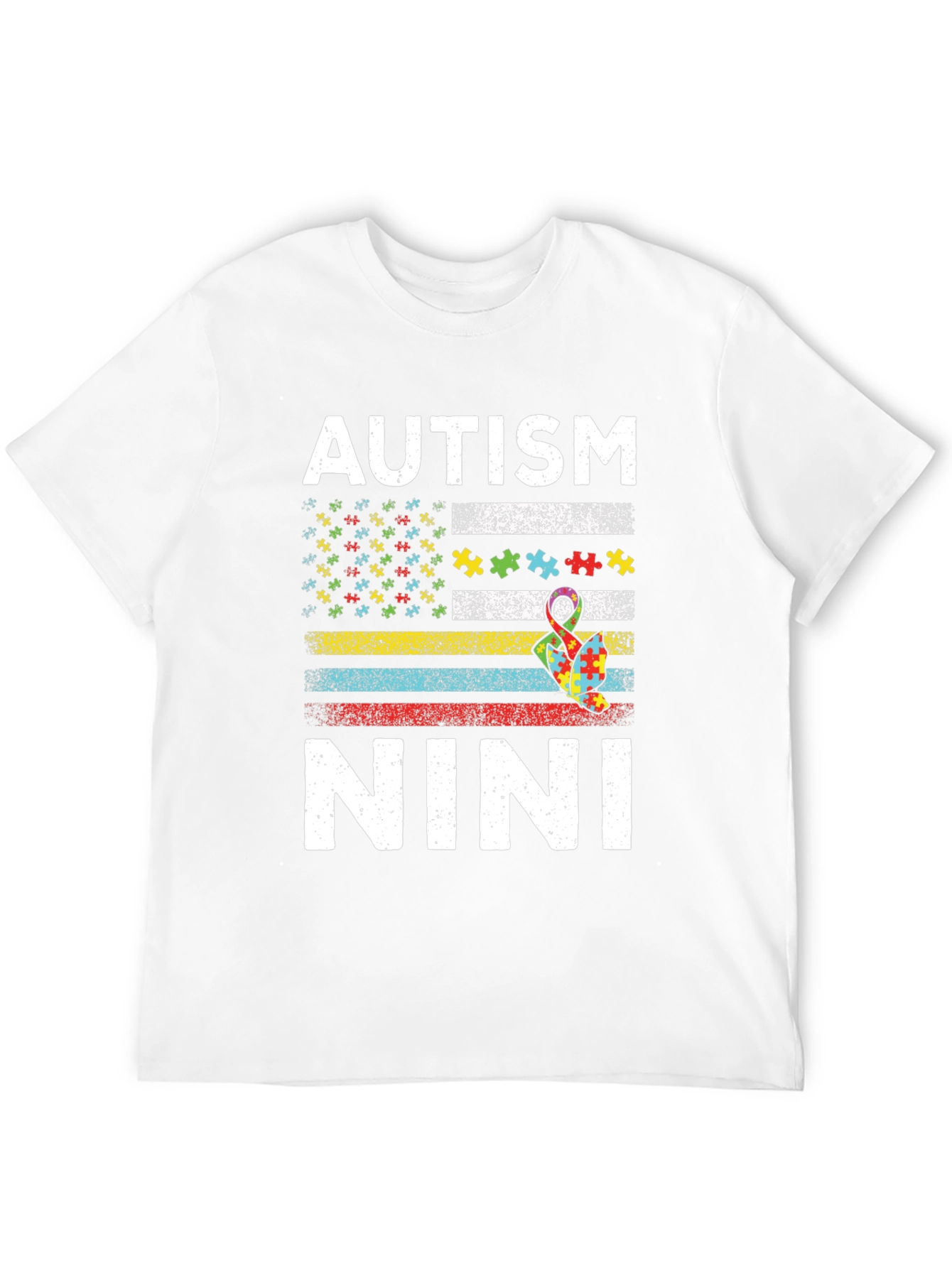 Autism Nini Puzzle Flag T-Shirt