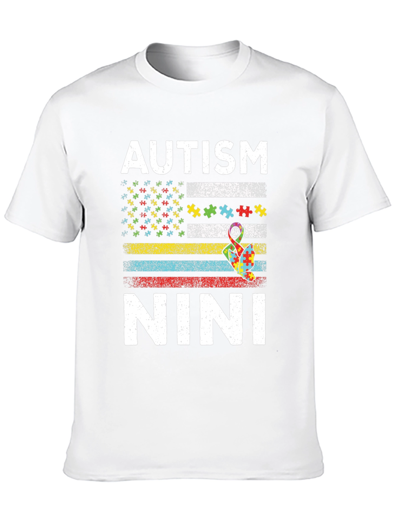 Autism Nini Puzzle Flag T-Shirt
