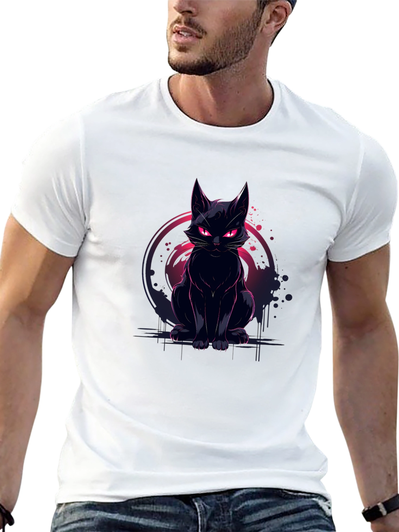 Black Cat Graphic Tee - Mens