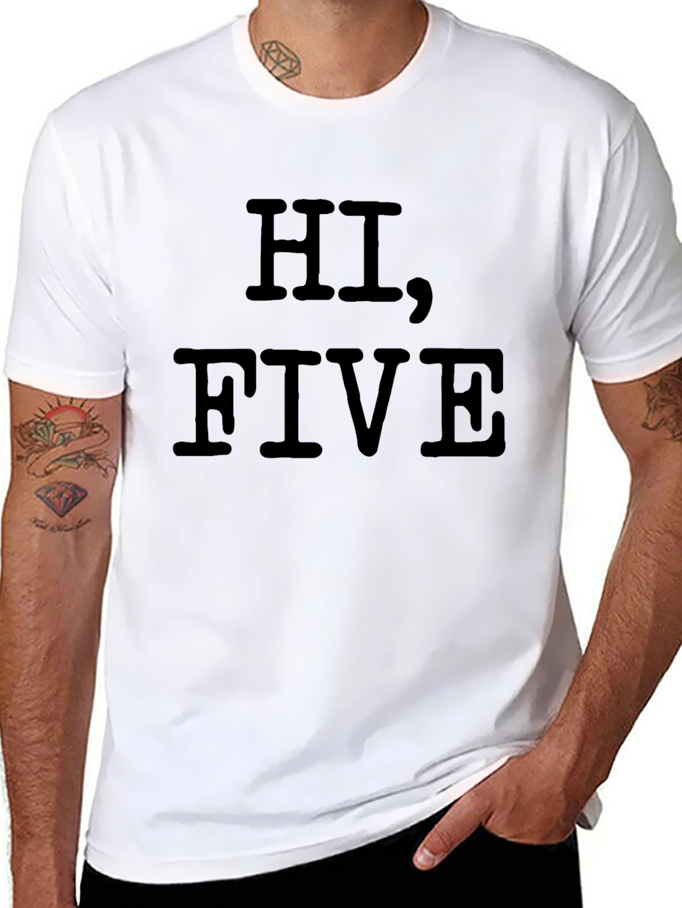 Hi Five Black Graphic Tee