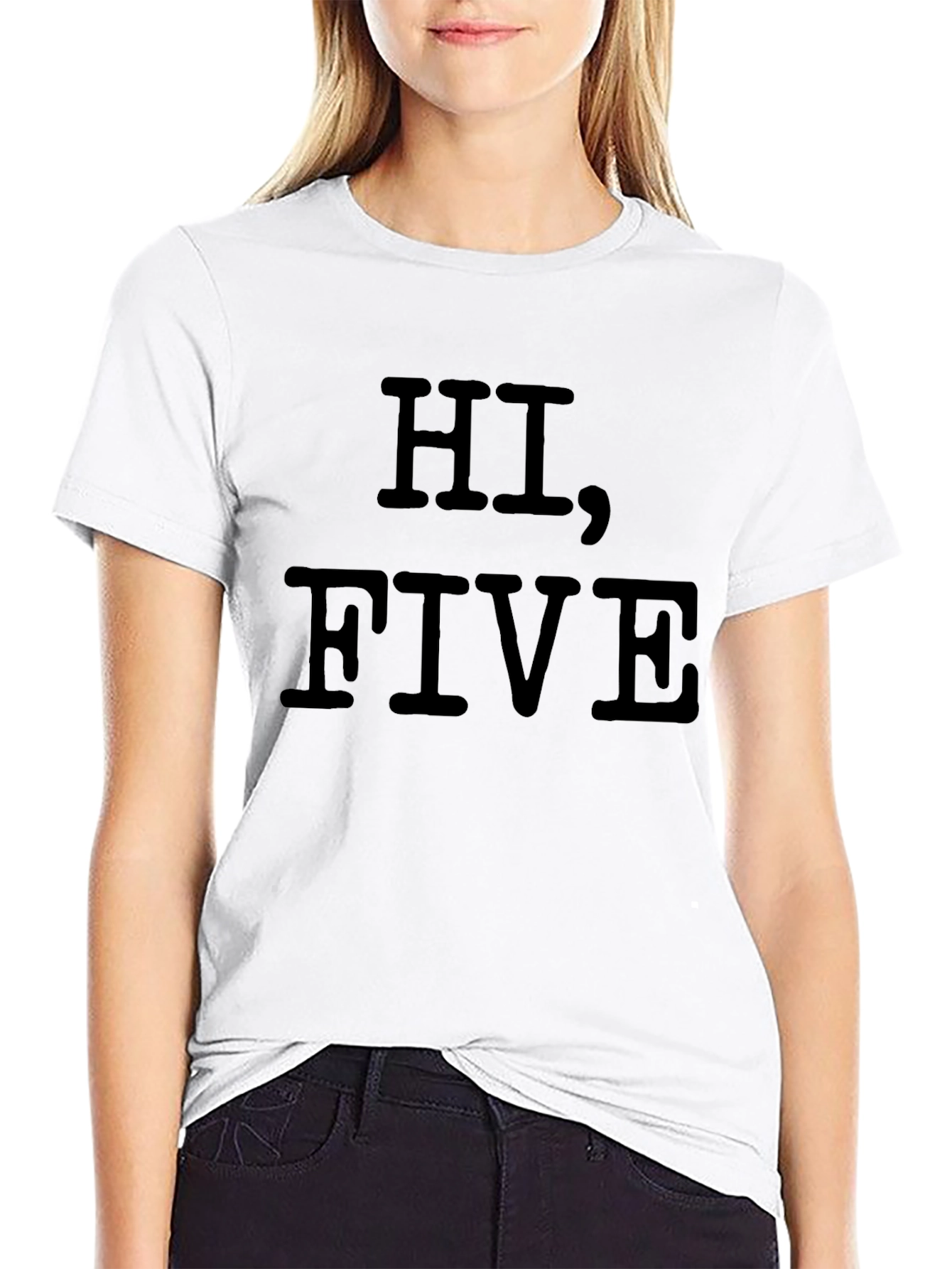 Hi Five Black Graphic Tee