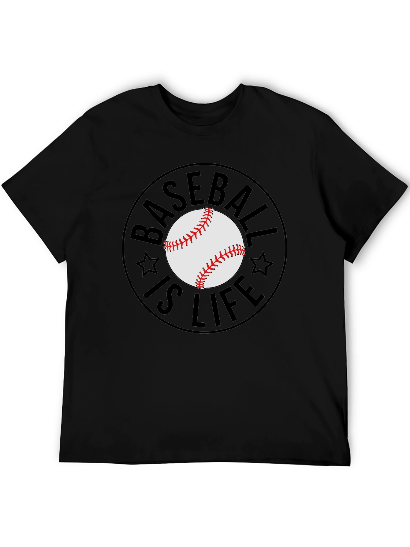 Baseball is Life Black Graphic Tee