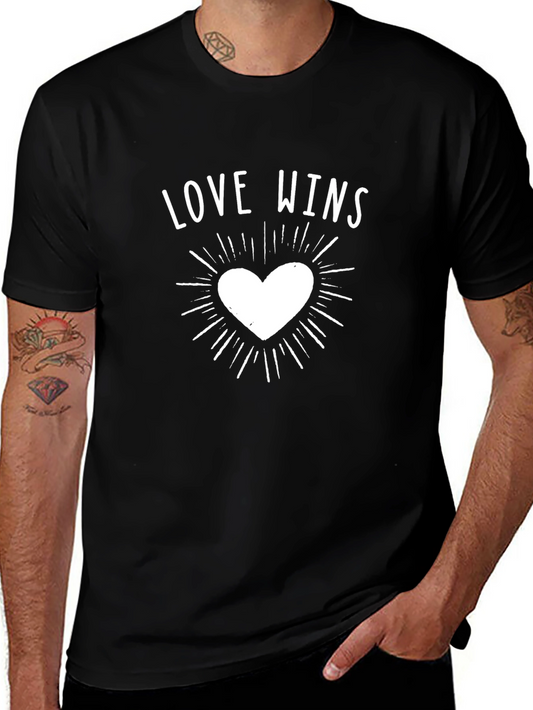 Love Wins Graphic Tee - Black Short Sleeve Shirt