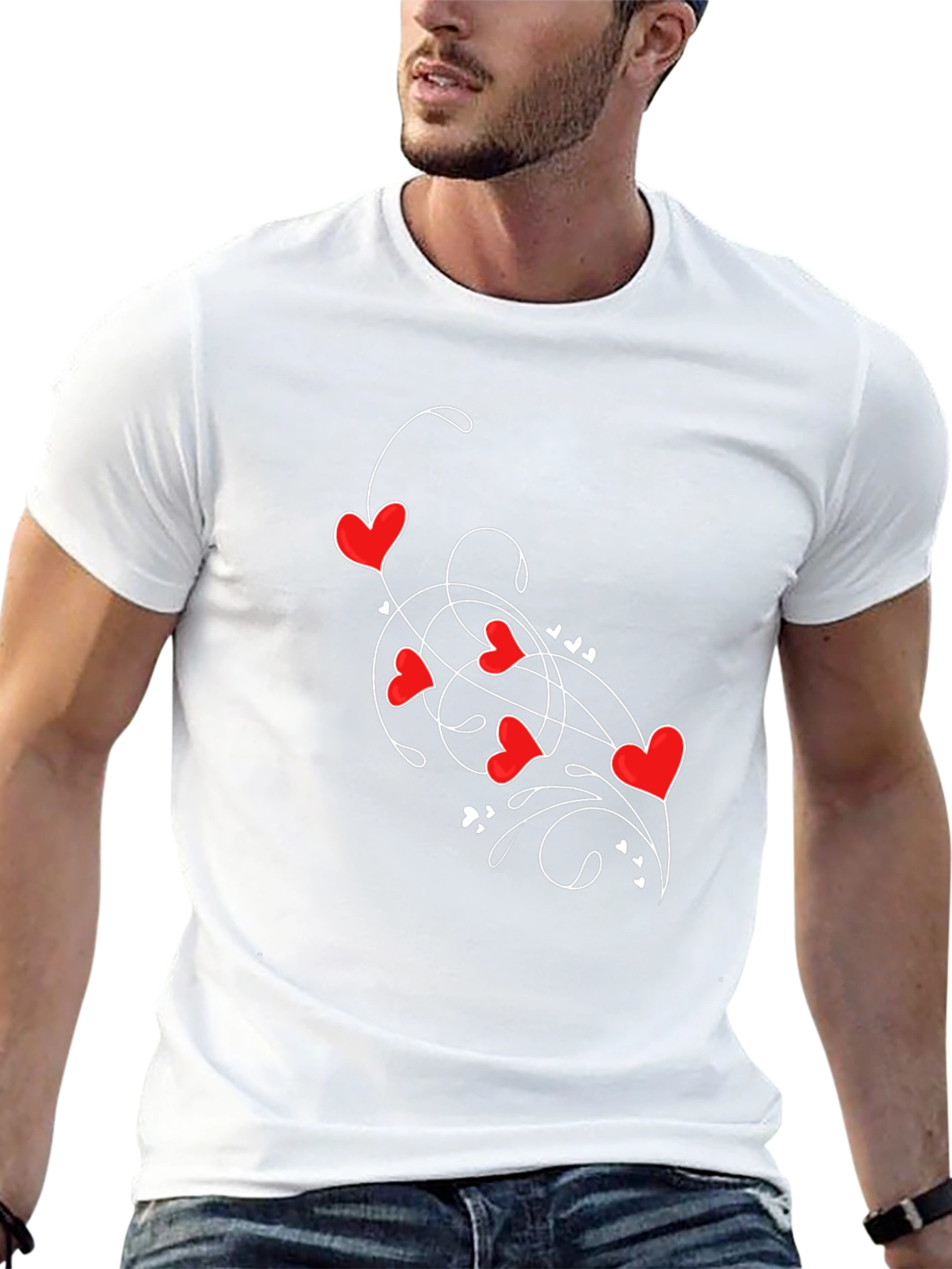 Heart Swirl Black T-Shirt - Romantic Casual Wear