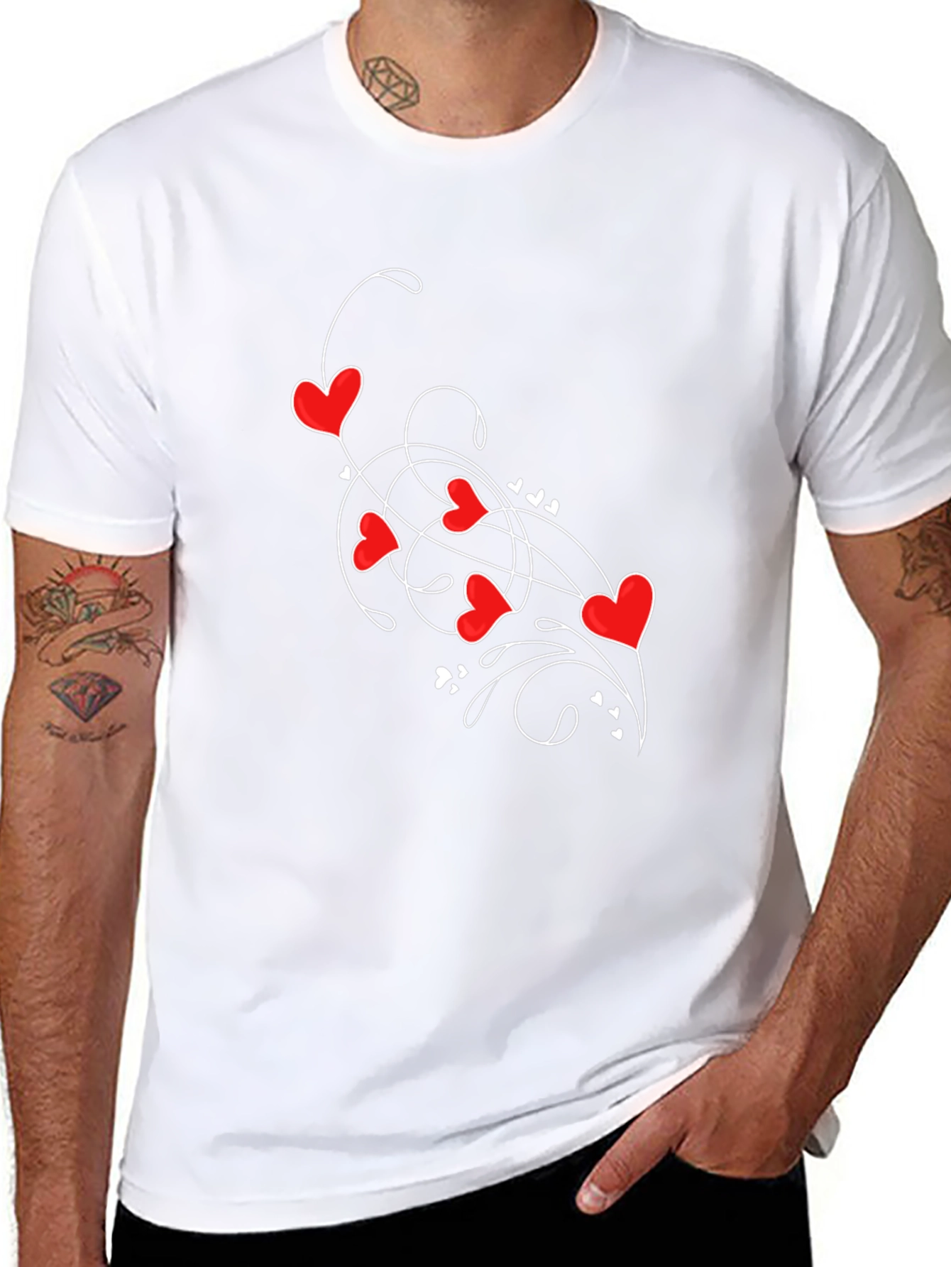 Heart Swirl Black T-Shirt - Romantic Casual Wear