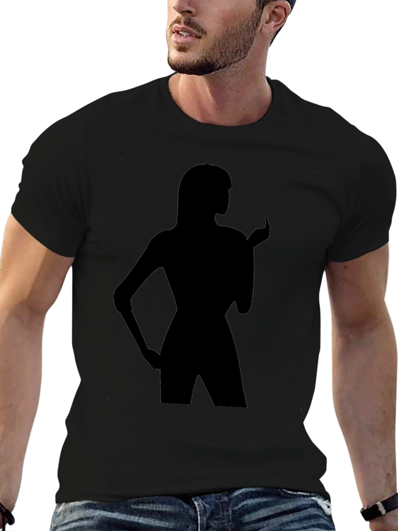 Silhouette Tee - Black T-Shirt with Figure Graphic