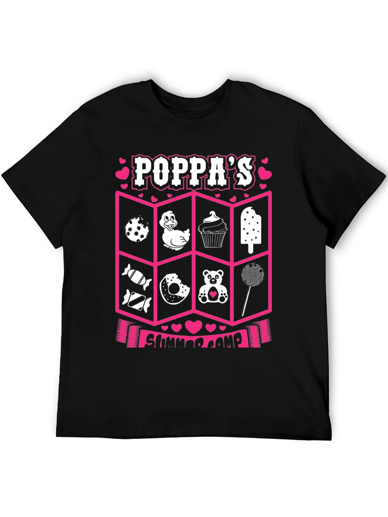 Poppas Summer Camp Black T-Shirt