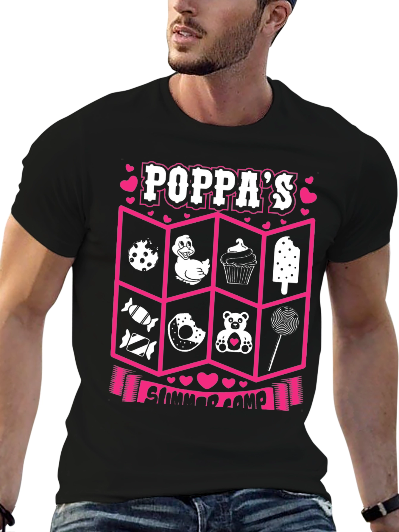 Poppas Summer Camp Black T-Shirt