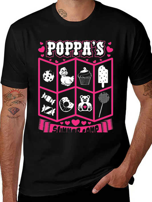 Poppas Summer Camp Black T-Shirt
