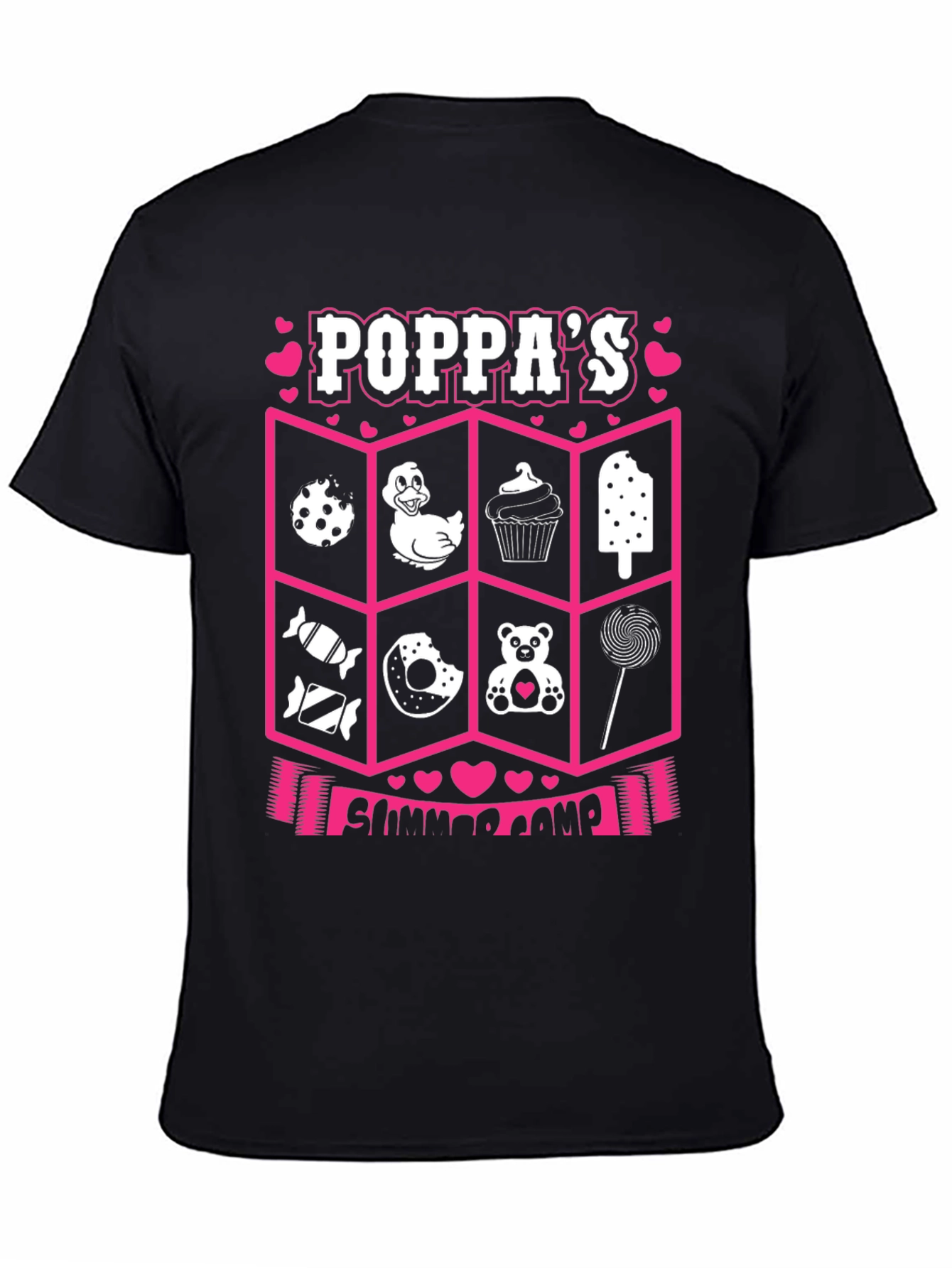 Poppas Summer Camp Black T-Shirt