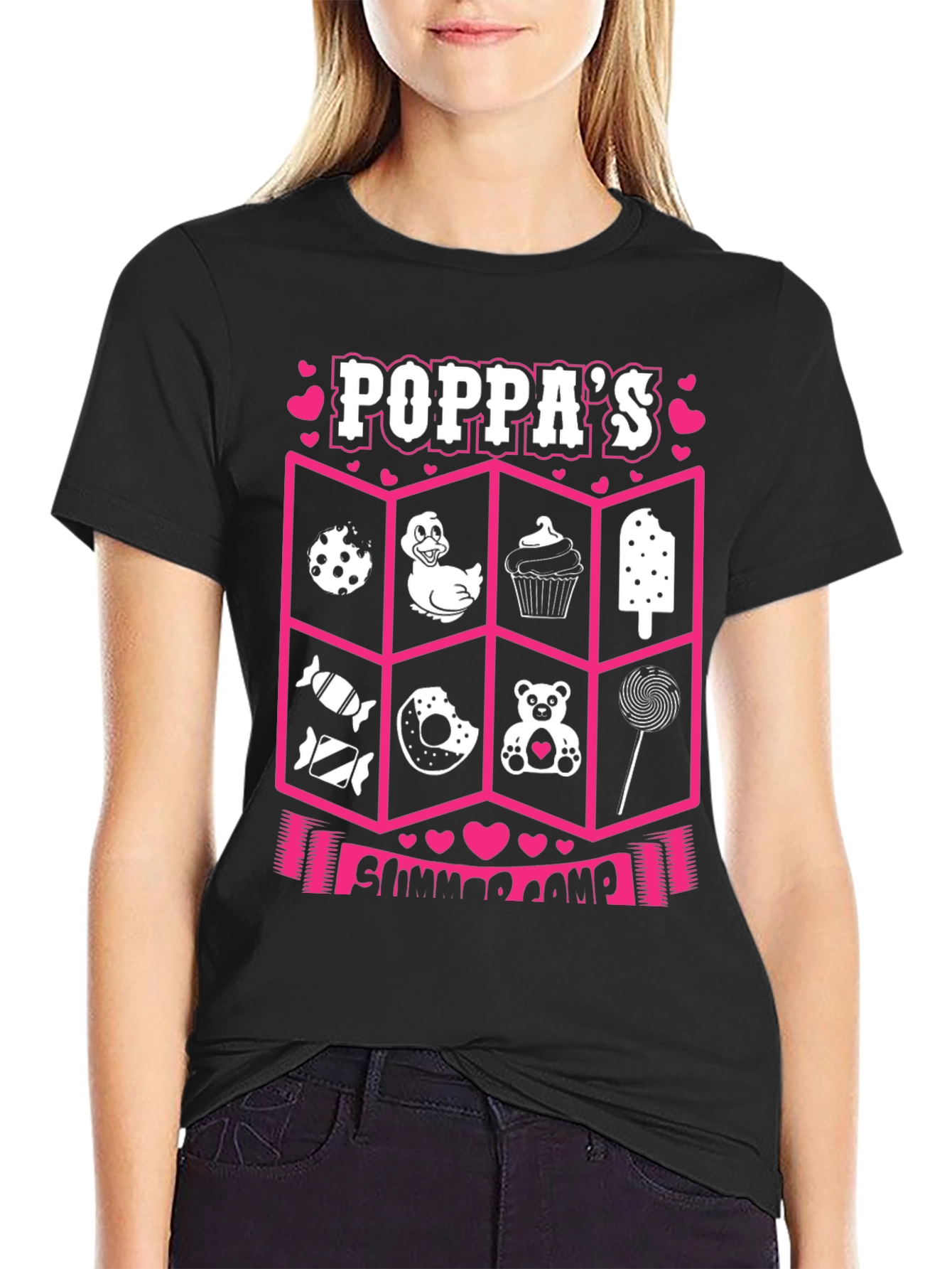 Poppas Summer Camp Black T-Shirt