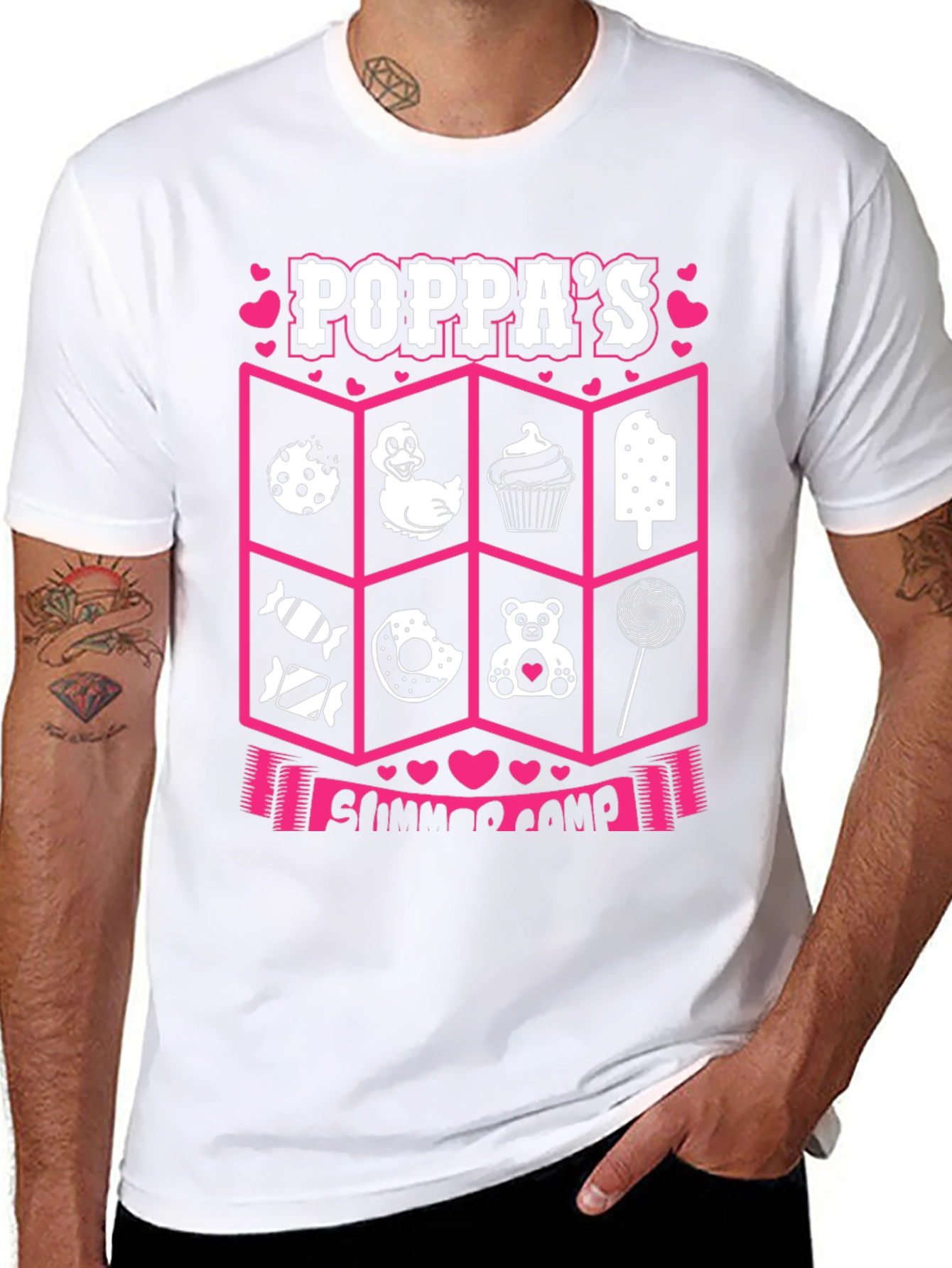 Poppas Summer Camp Black T-Shirt