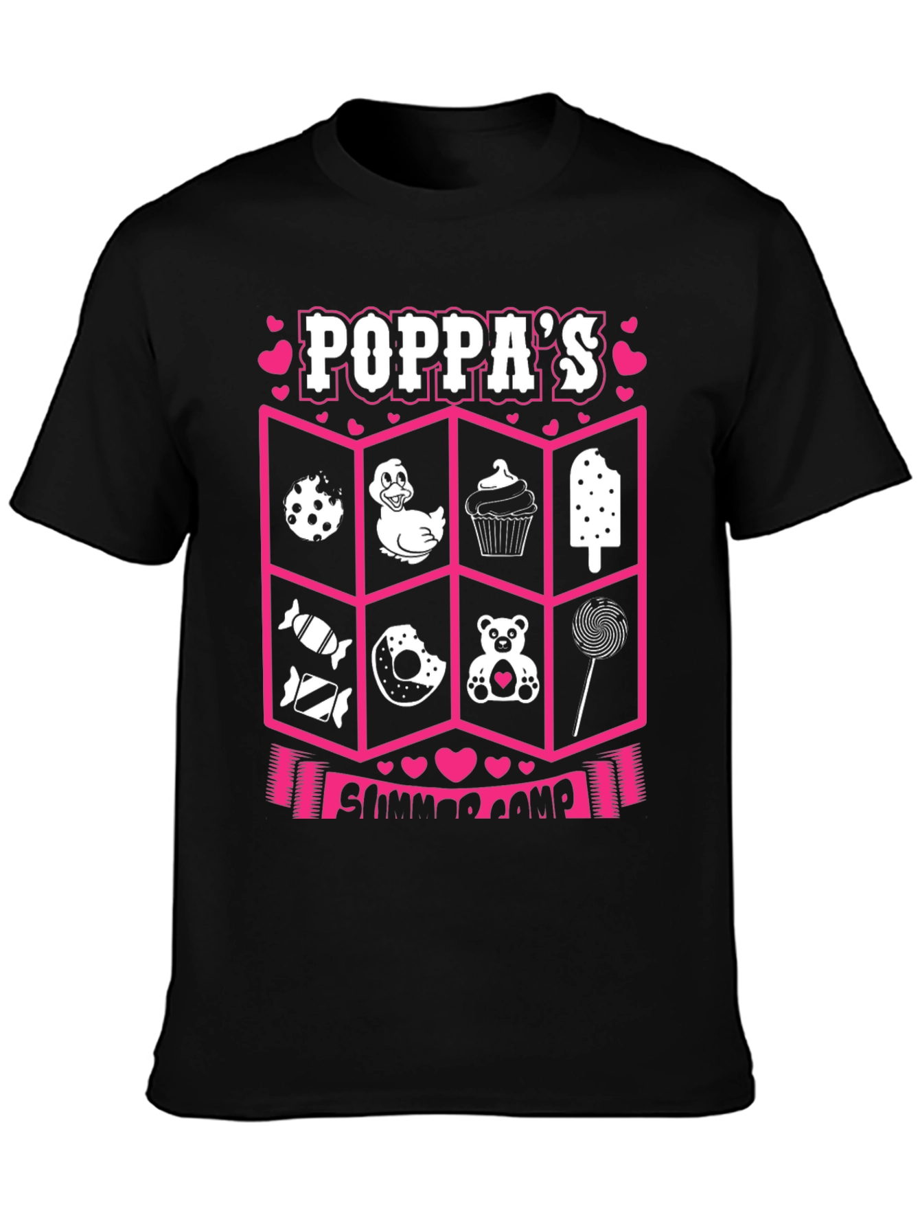 Poppas Summer Camp Black T-Shirt