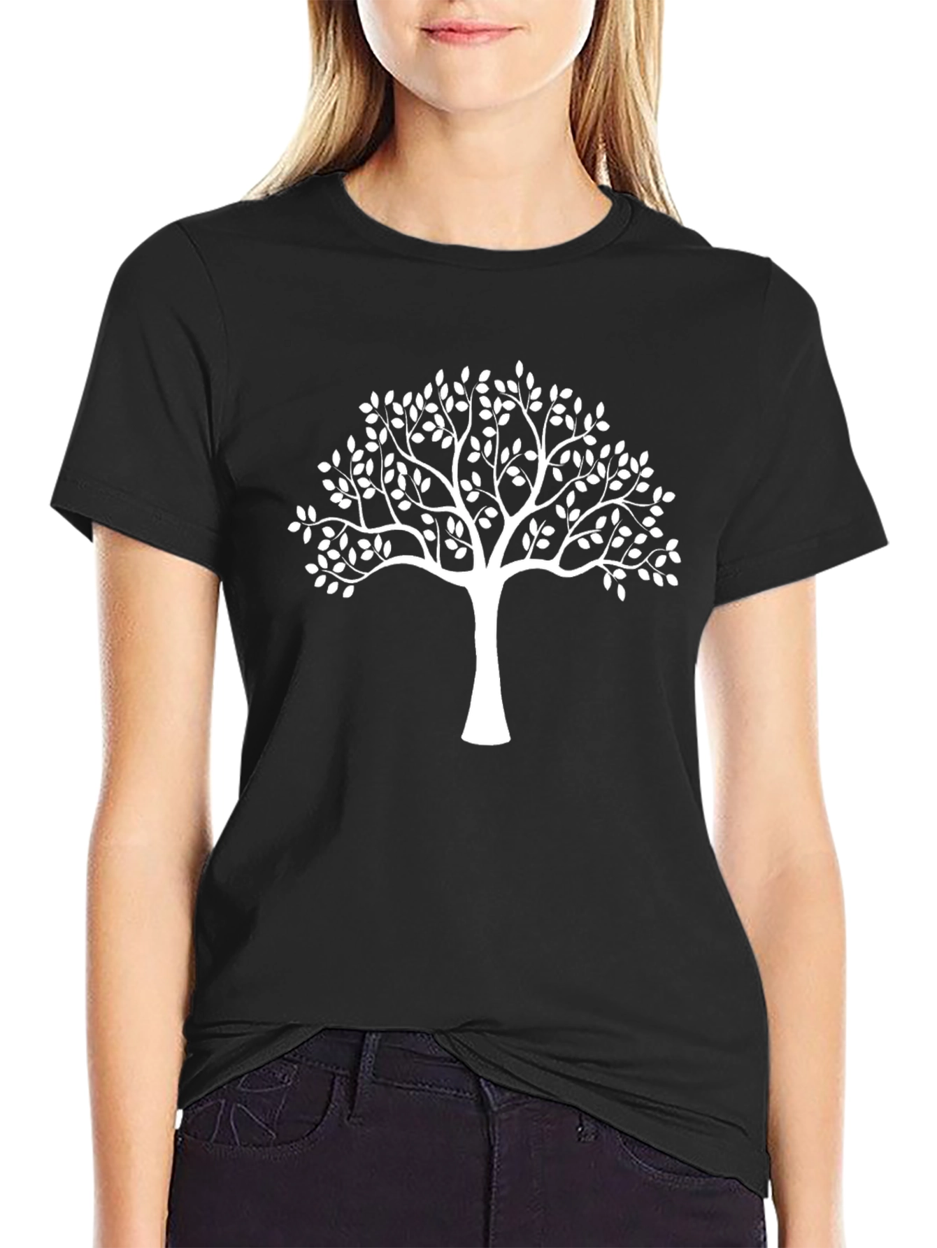 Tree Graphic Tee - Stylish Black Cotton Shirt